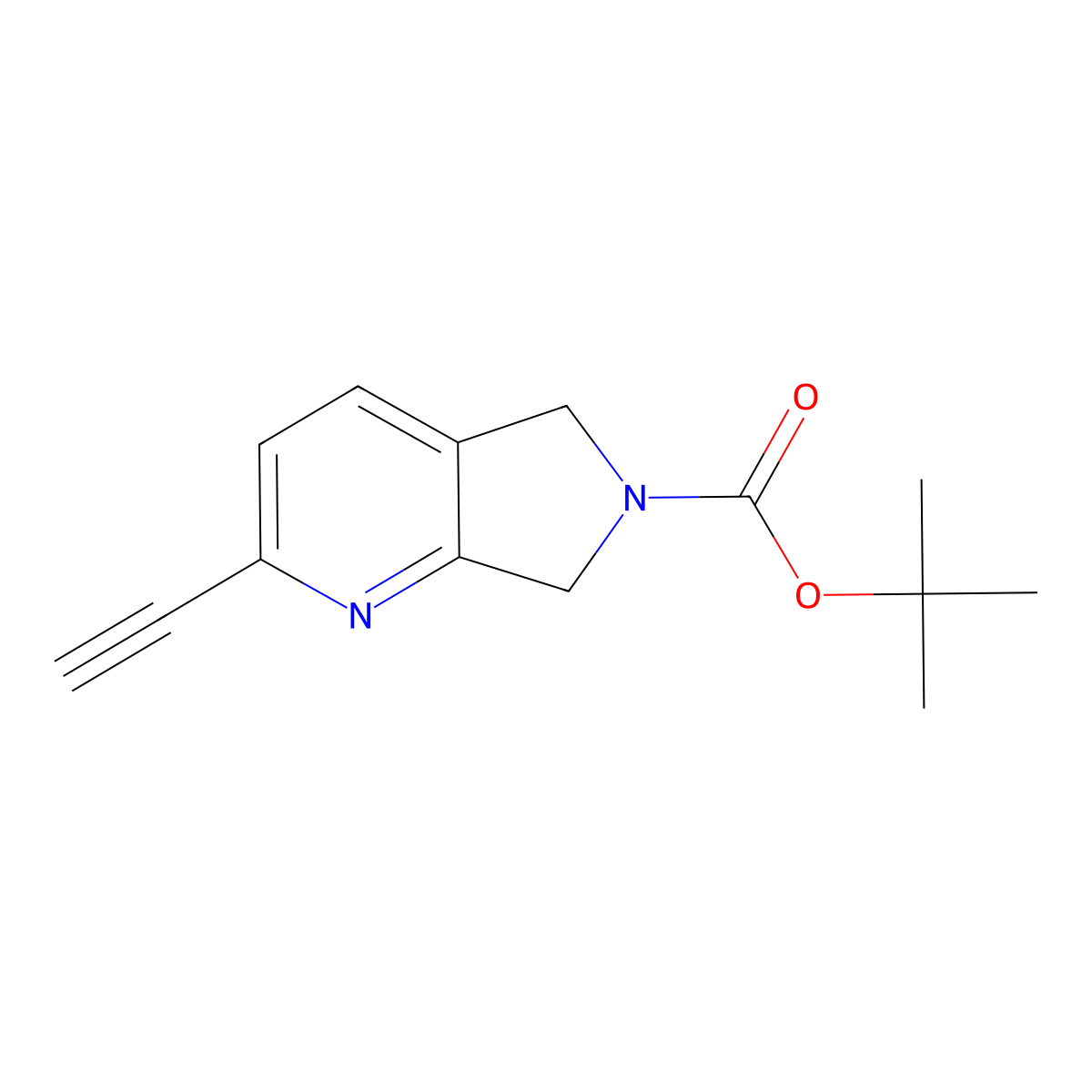 Tert-butyl 2-ethynyl-5,7-dihydropyrrolo[3,4-b]pyridine-6-carboxylate molecular structure, CAS 2387600-99-7