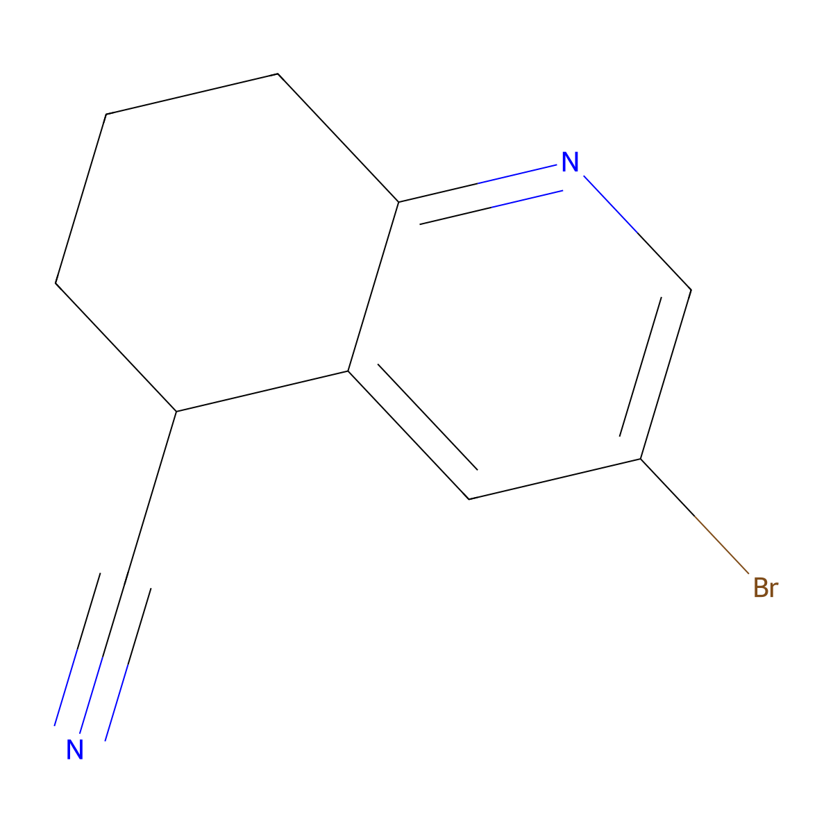 3-Bromo-5,6,7,8-tetrahydroquinoline-5-carbonitrile molecular structure, CAS 2387601-23-0
