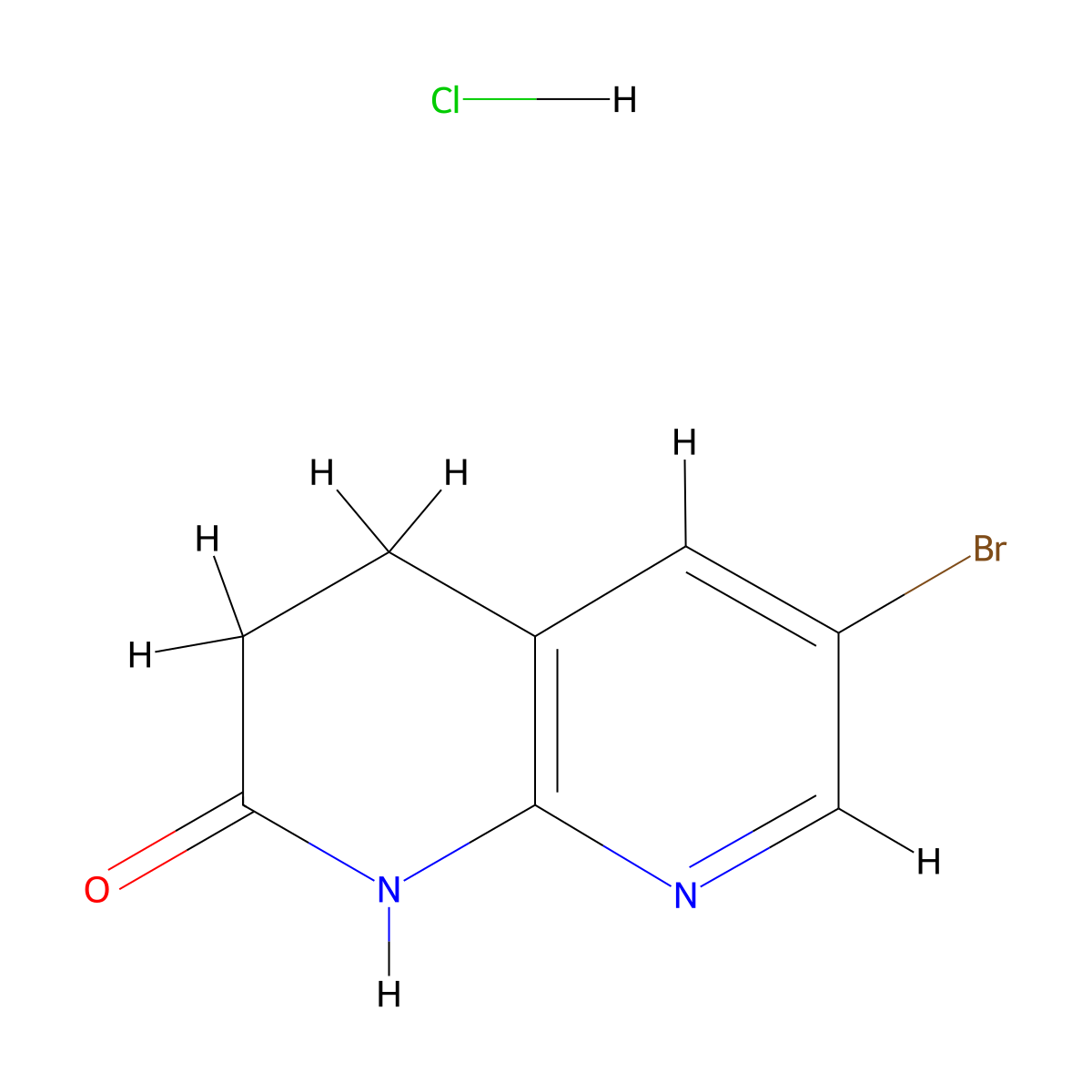 6-Bromo-4,8-dihydro-3h-1,8-naphthyridin-2-one hydrochloride molecular structure, CAS 2387601-36-5