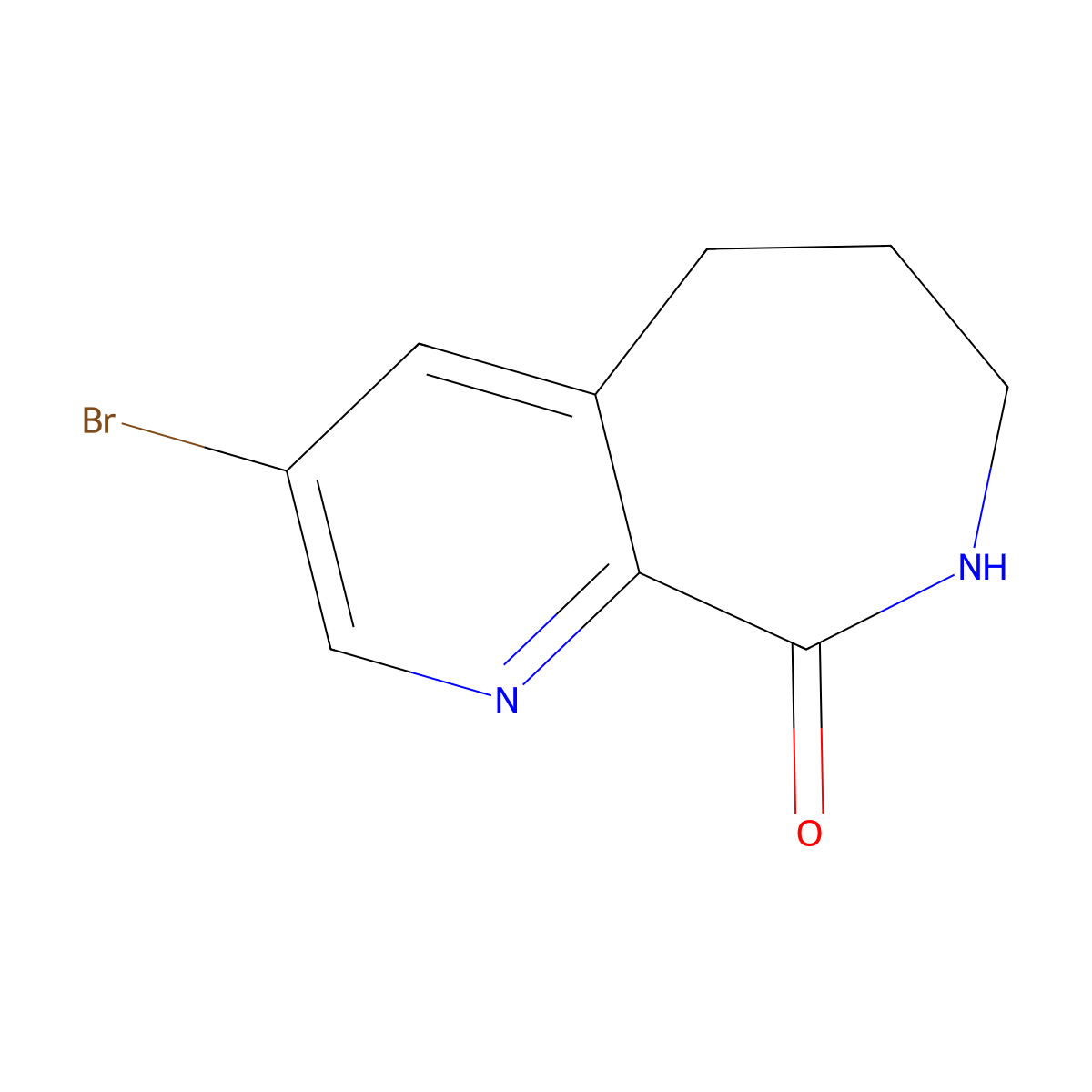 3-Bromo-5,6,7,8-tetrahydropyrido[2,3-c]azepin-9-one molecular structure, CAS 2387601-87-6
