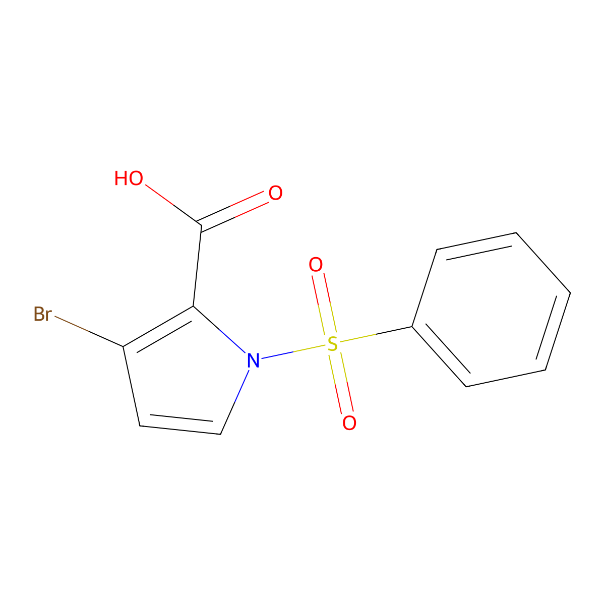 1-(Benzenesulfonyl)-3-bromo-pyrrole-2-carboxylic acid molecular structure, CAS 2387602-47-1