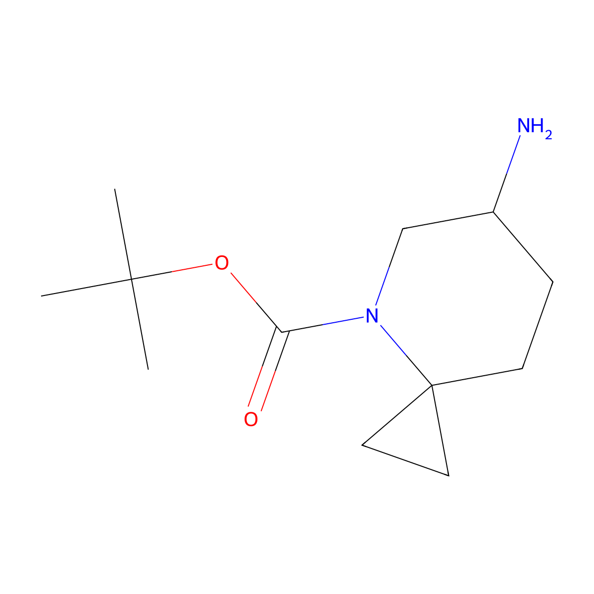 Tert-butyl 6-amino-4-azaspiro[2.5]octane-4-carboxylate molecular structure, CAS 2387602-56-2