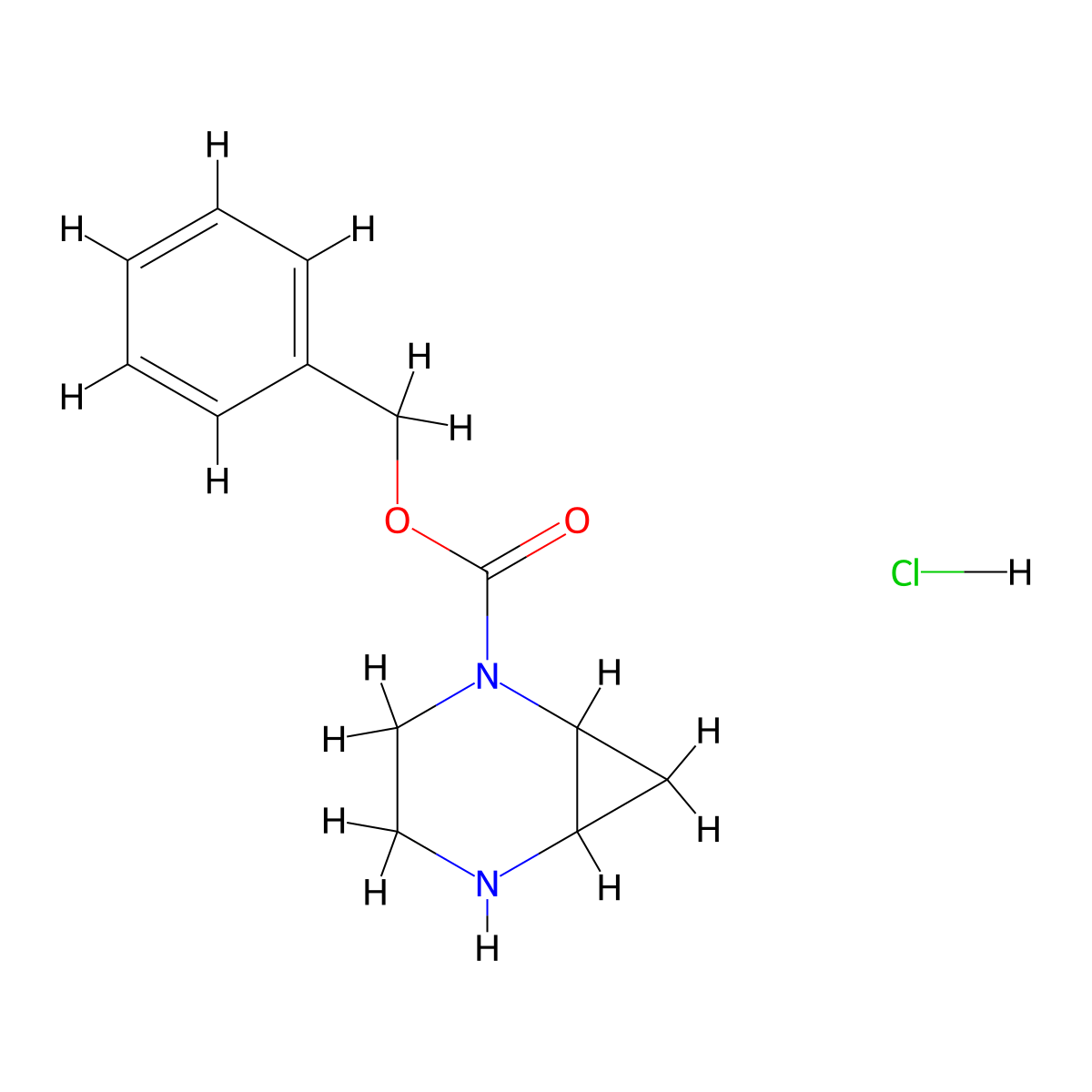 Benzyl 2,5-diazabicyclo[4.1.0]heptane-2-carboxylate hydrochloride molecular structure, CAS 2387602-63-1