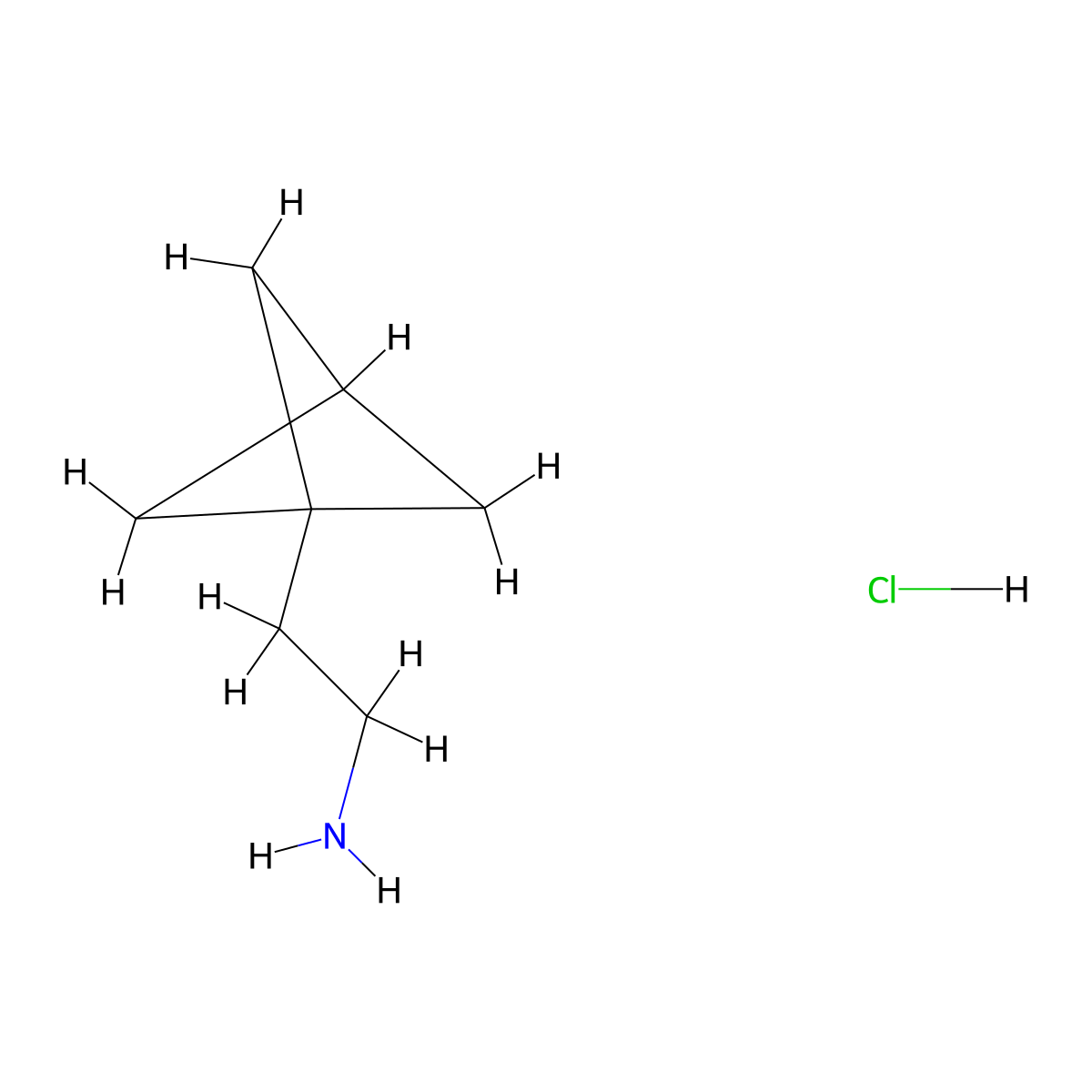 2-{Bicyclo[1.1.1]pentan-1-yl}ethan-1-amine hydrochloride molecular structure, CAS 2387602-64-2