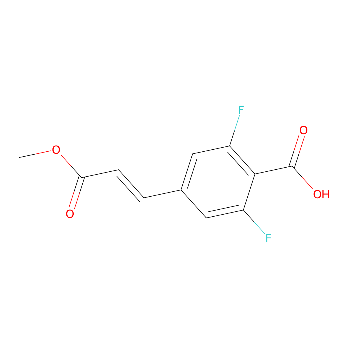 2,6-difluoro-4-[(E)-3-methoxy-3-oxo-prop-1-enyl]benzoic acid molecular structure, CAS 2387607-47-6