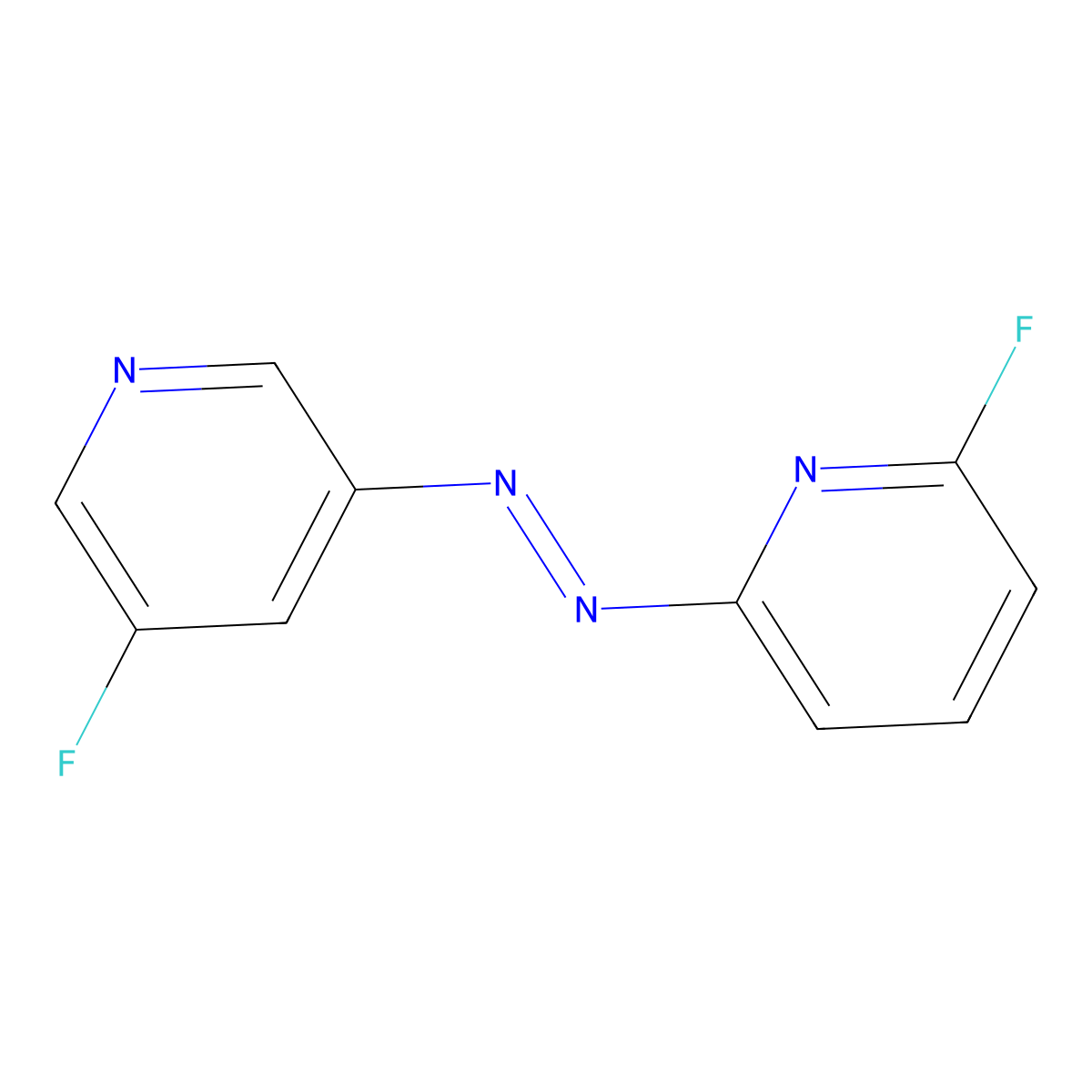 (E)-(5-fluoro-3-pyridyl)-(6-fluoro-2-pyridyl)diazene molecular structure, CAS 2387607-48-7