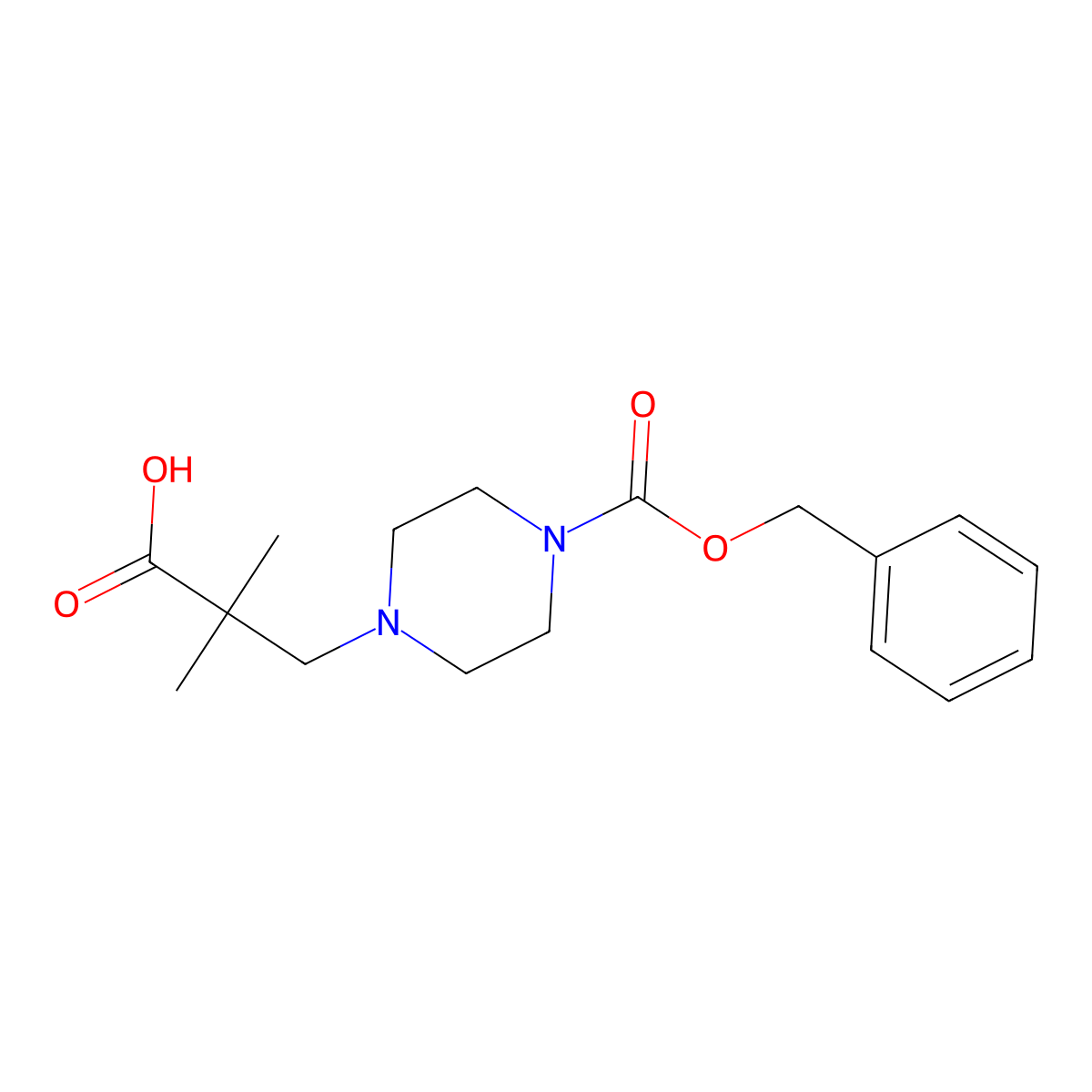 3-{4-[(Benzyloxy)carbonyl]piperazin-1-yl}-2,2-dimethylpropanoic acid molecular structure, CAS 2387627-54-3