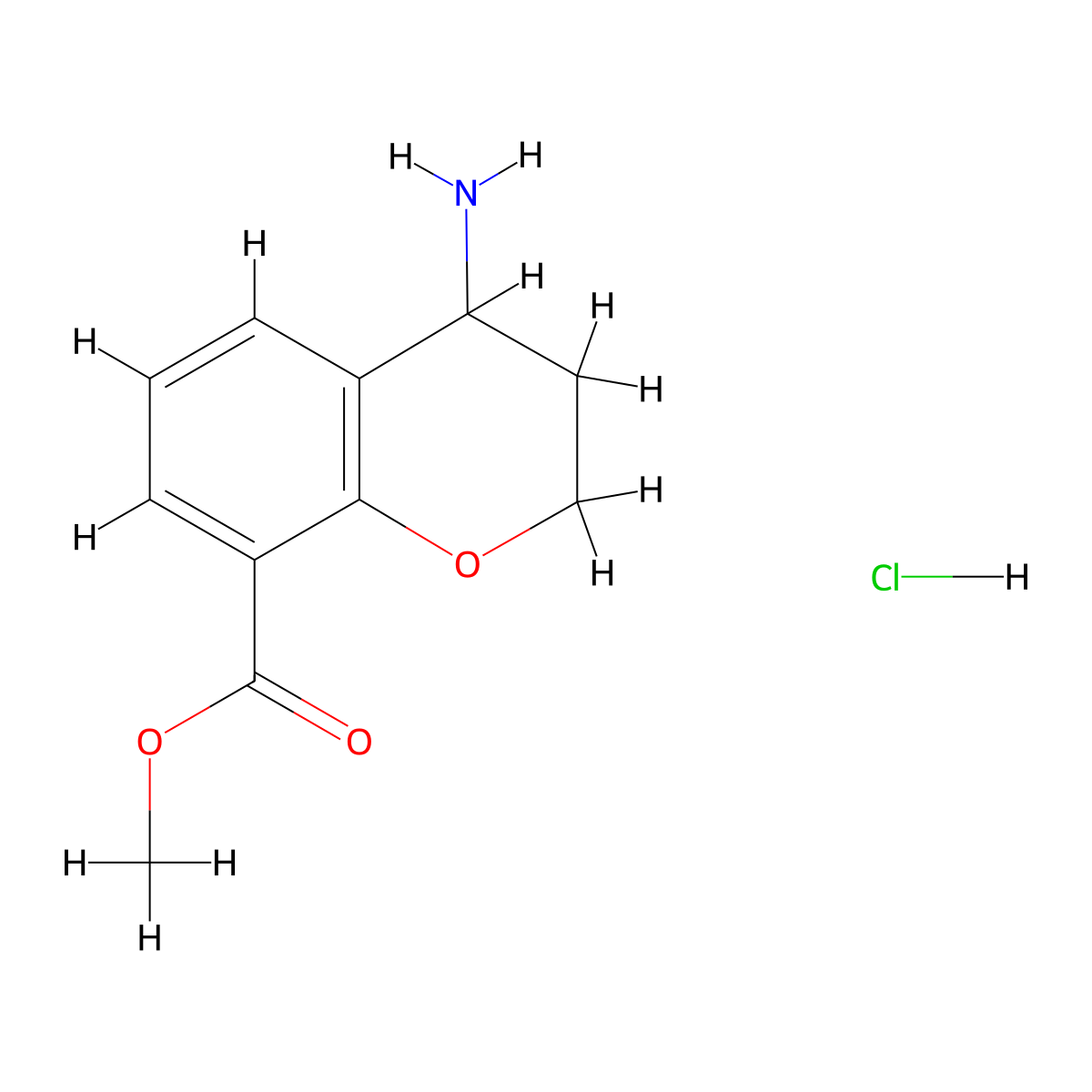 4-Amino-chroman-8-carboxylic acid methyl ester hydrochloride molecular structure, CAS 238764-30-2