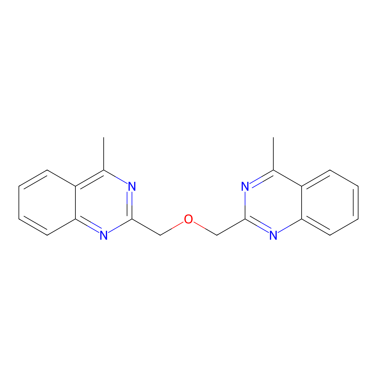 2,2'-(Oxydimethanediyl)bis(4-methylquinazoline) molecular structure, CAS 2387695-89-6