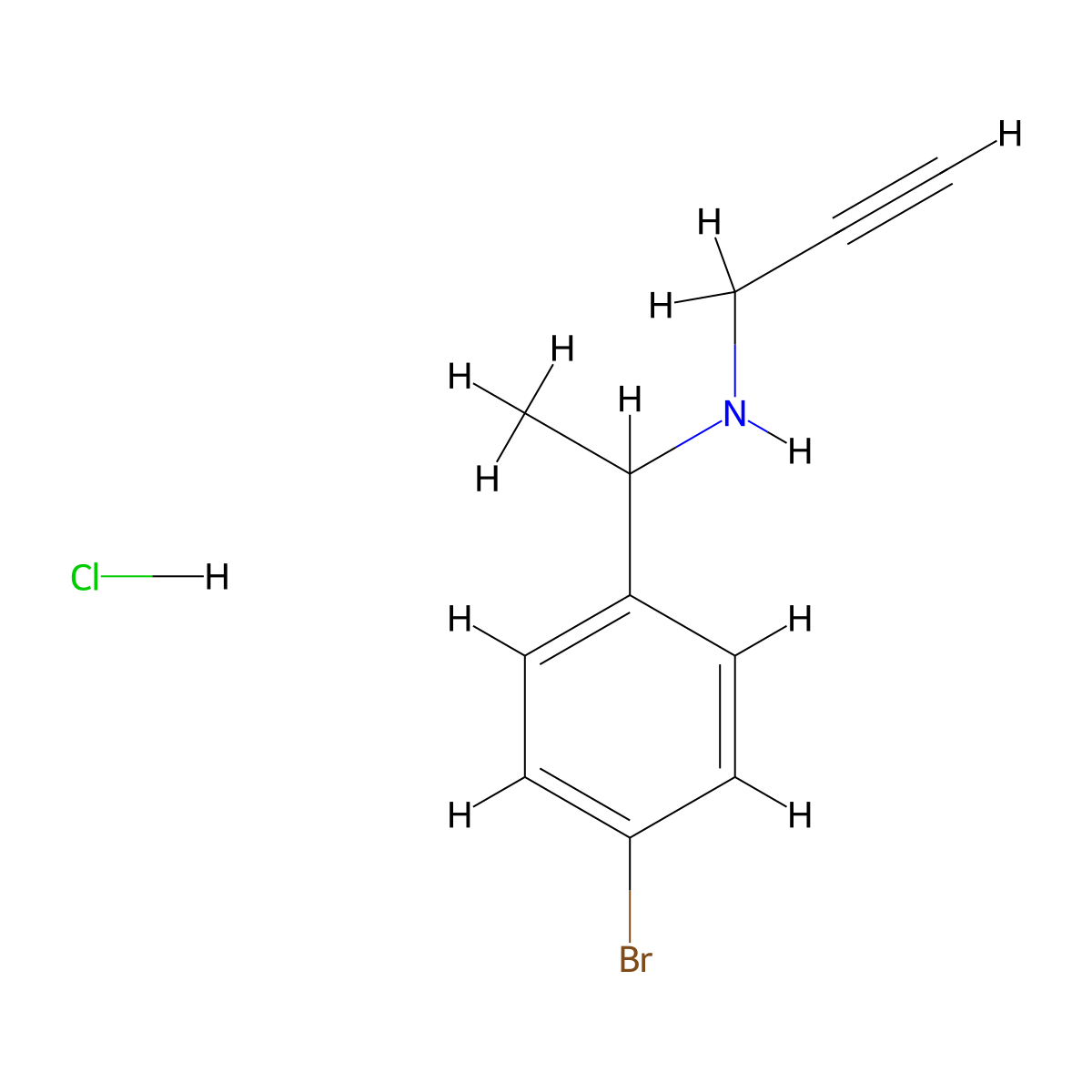 N-(1-(4-Bromophenyl)ethyl)prop-2-yn-1-amine hydrochloride molecular structure, CAS 2387695-90-9
