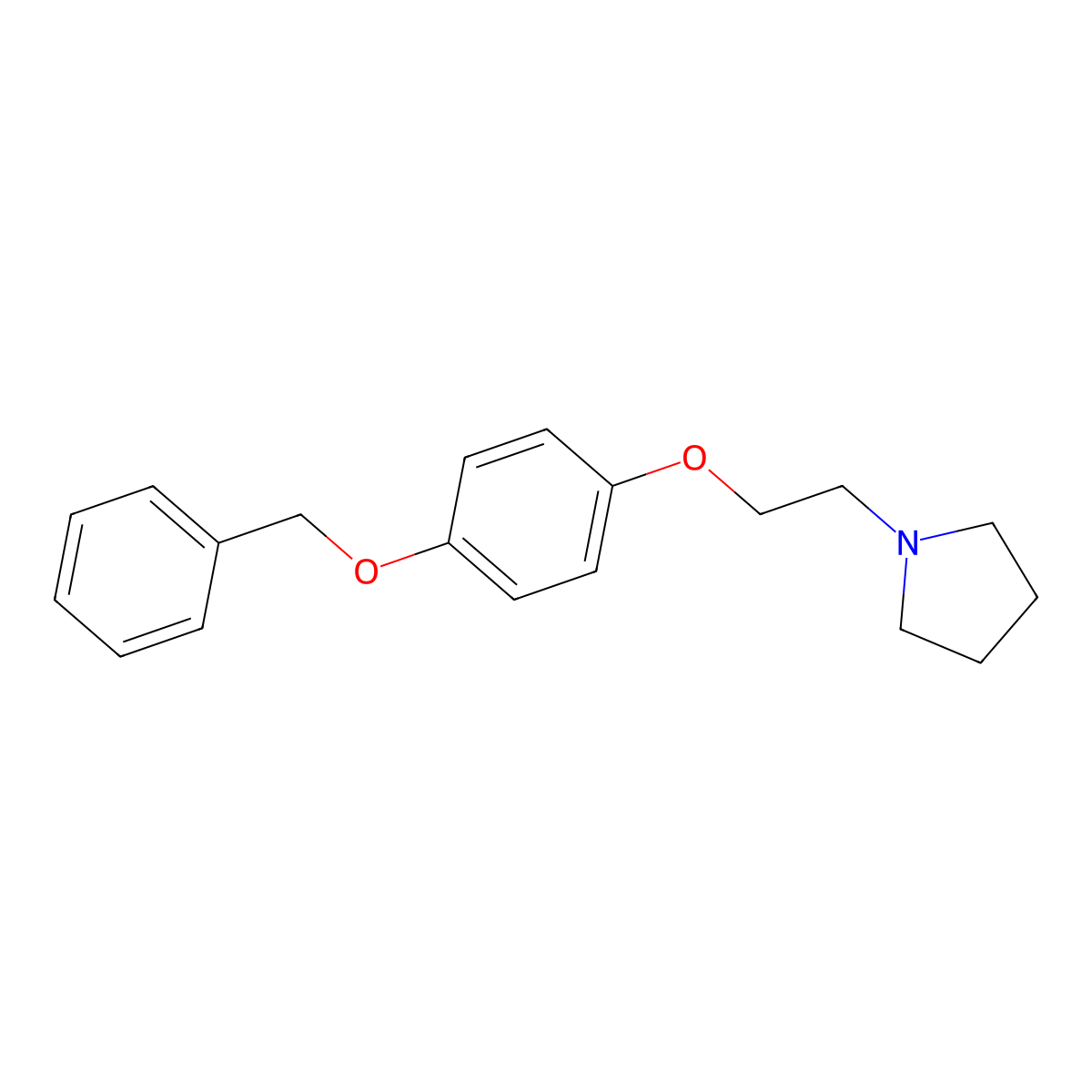 1-(2-(4-(Benzyloxy)phenoxy)ethyl)pyrrolidine molecular structure, CAS 23877-66-9