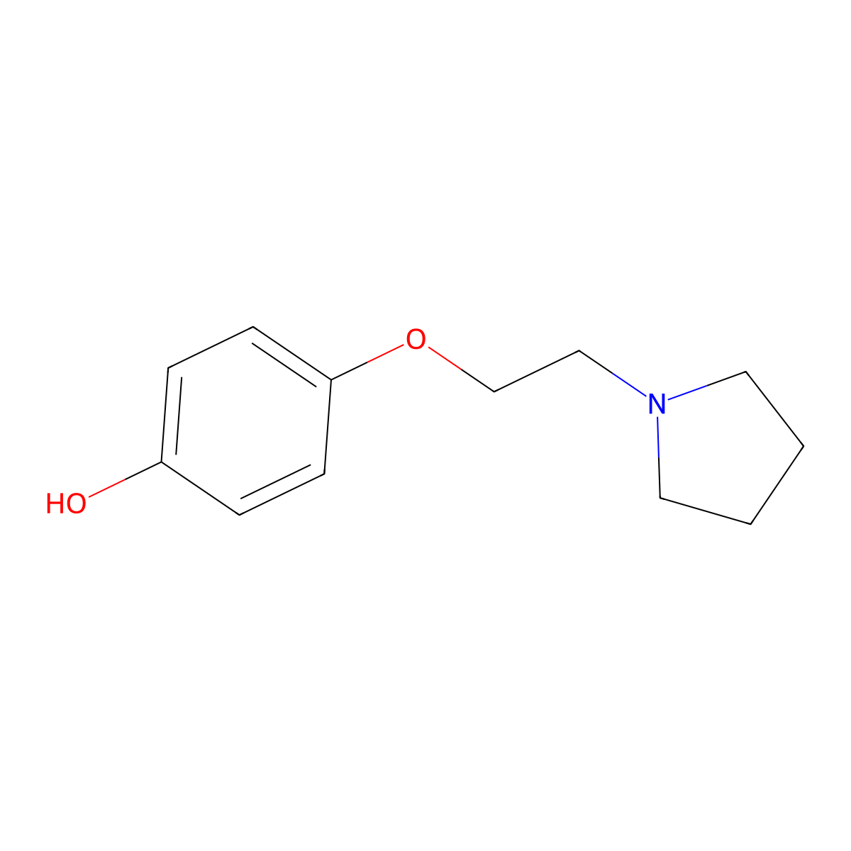 4-[2-(Pyrrolidin-1-yl)ethoxy]phenol molecular structure, CAS 23877-68-1