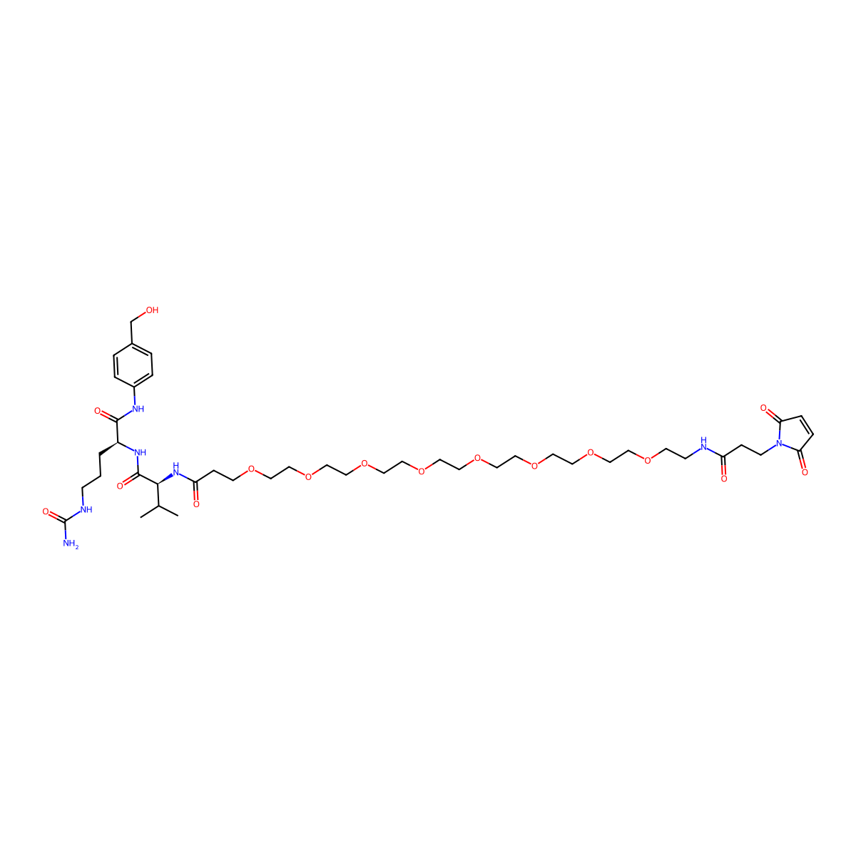 Mal-amide-peg8-val-cit-pab-OH molecular structure, CAS 2387738-43-2