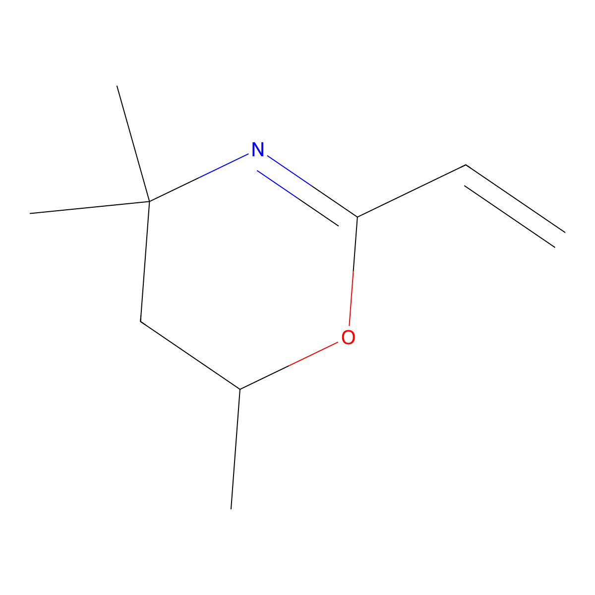 5,6-Dihydro-4,4,6-trimethyl-2-vinyl-4H-1,3-oxazine molecular structure, CAS 23878-88-8