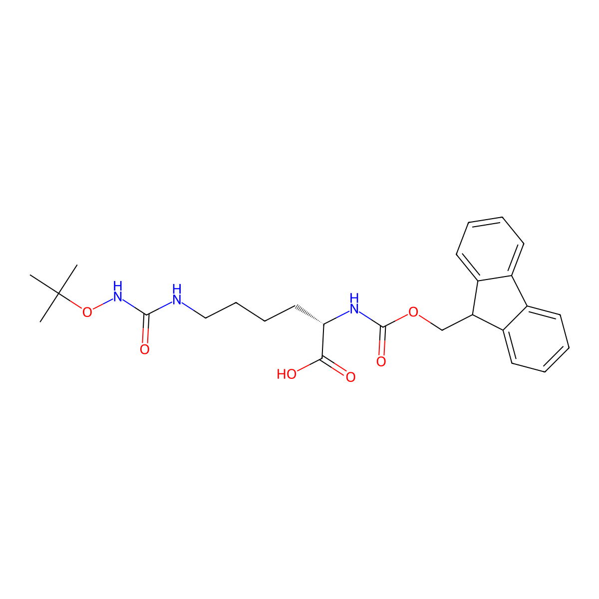 Fmoc-L-Lys(carbamoyl-OtBu)-OH molecular structure, CAS 2387846-16-2