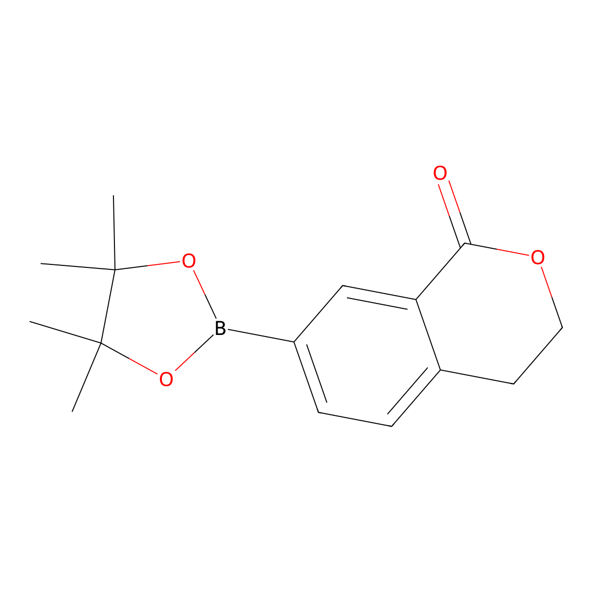 7-(tetramethyl-1,3,2-dioxaborolan-2-yl)-3,4-dihydro-1H-2-benzopyran-1-one molecular structure, CAS 2387893-06-1