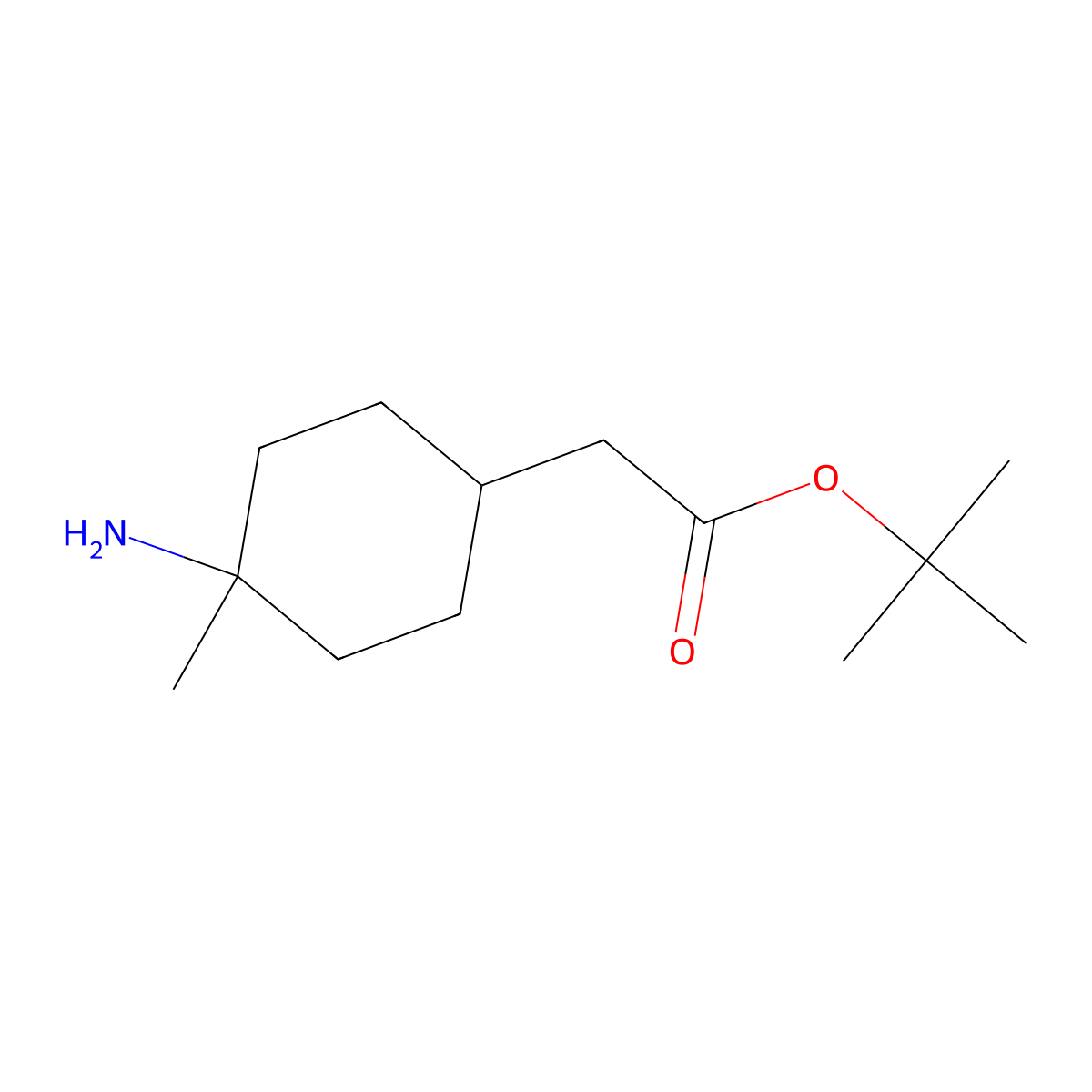Tert-butyl 2-(4-amino-4-methylcyclohexyl)acetate molecular structure, CAS 2387920-23-0