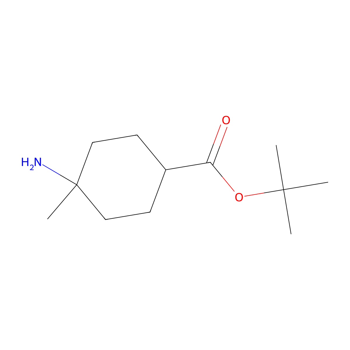 Tert-butyl 4-amino-4-methylcyclohexane-1-carboxylate molecular structure, CAS 2387920-49-0