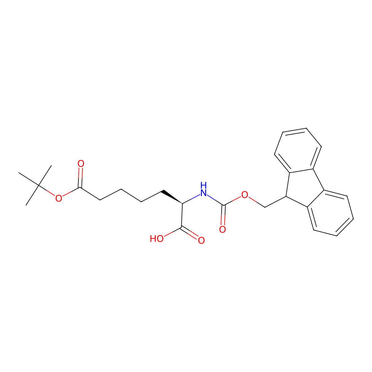 (R)-Fmoc-2-amino-heptanedioic acid 7-tert-butyl ester molecular structure, CAS 2387922-13-4