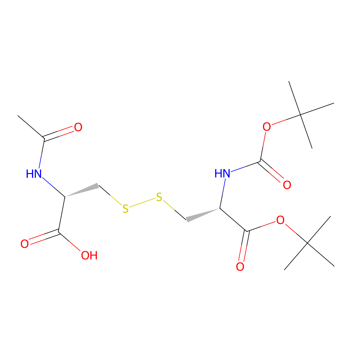 N-acetyl-S-(((R)-3-(tert-butoxy)-2-((tert-butoxycarbonyl)amino)-3-oxopropyl)thio)-D-cysteine molecular structure, CAS 2387925-11-1