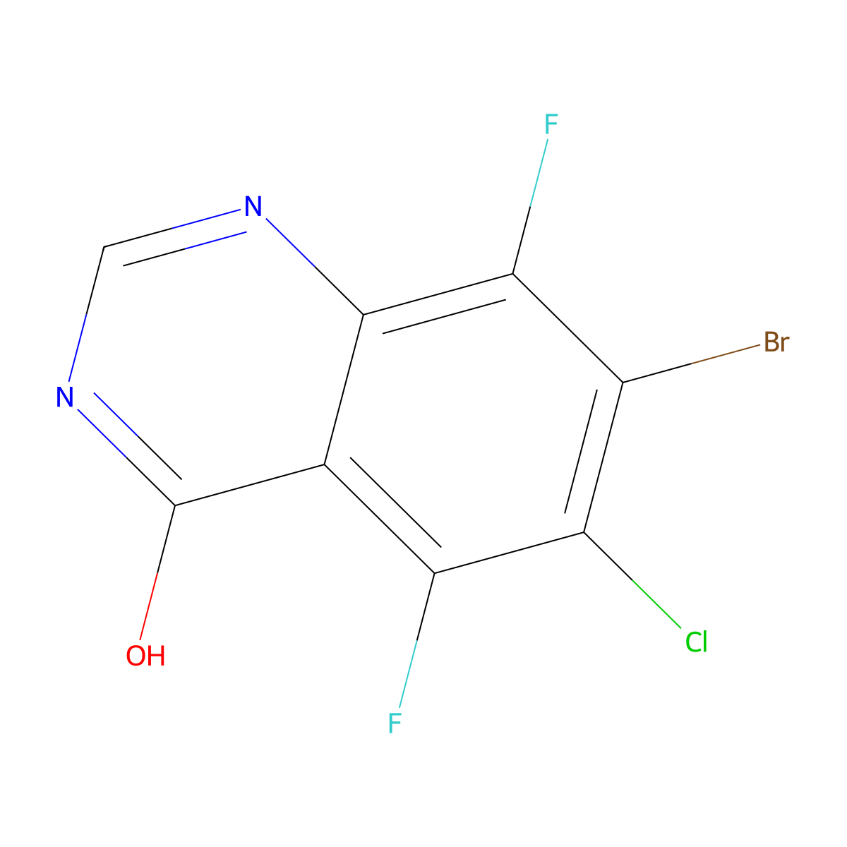 7-Bromo-6-chloro-5,8-difluoro-1H-quinaZolin-4-one molecular structure, CAS 2387928-71-2