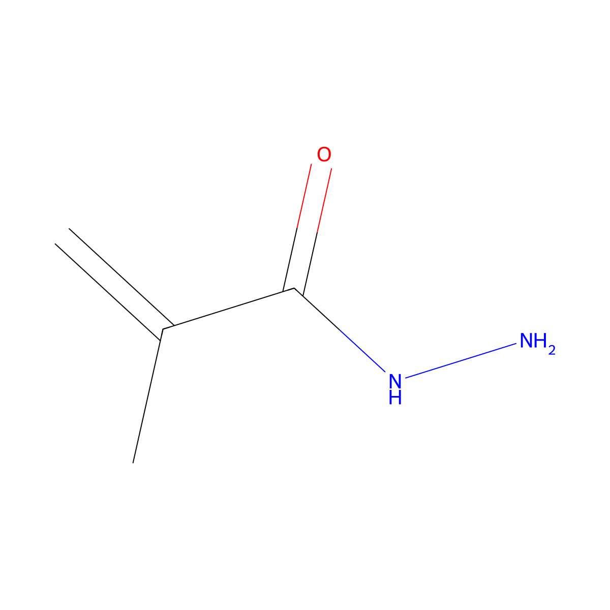 2-Methylprop-2-enehydrazide molecular structure, CAS 2388-01-4