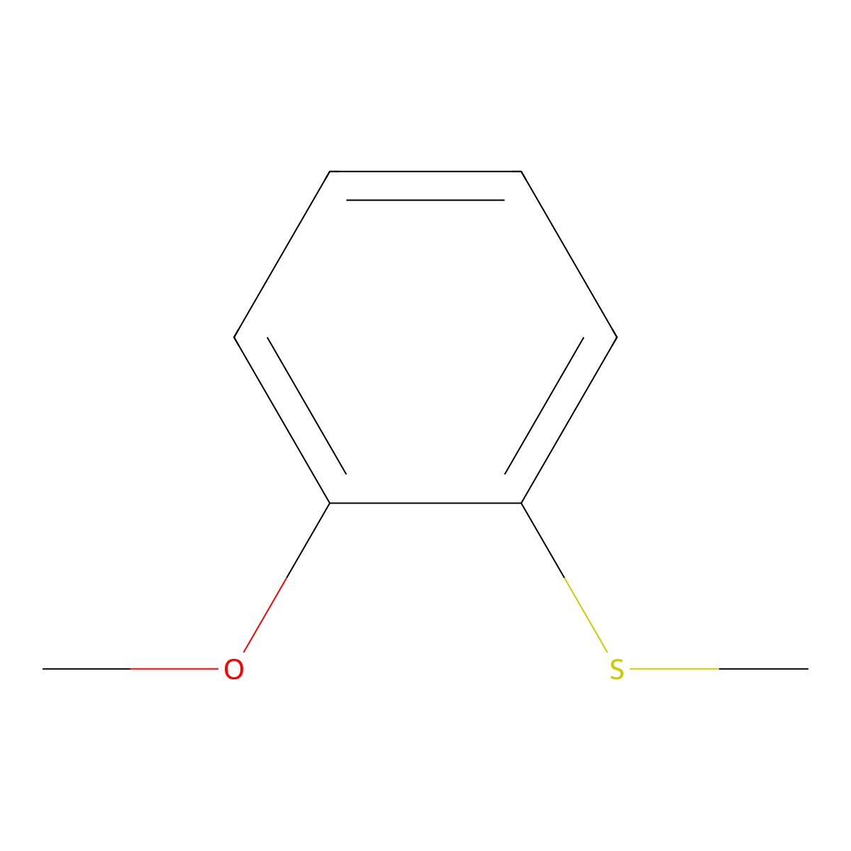 Benzene, 1-methoxy-2-(methylthio)- molecular structure, CAS 2388-73-0