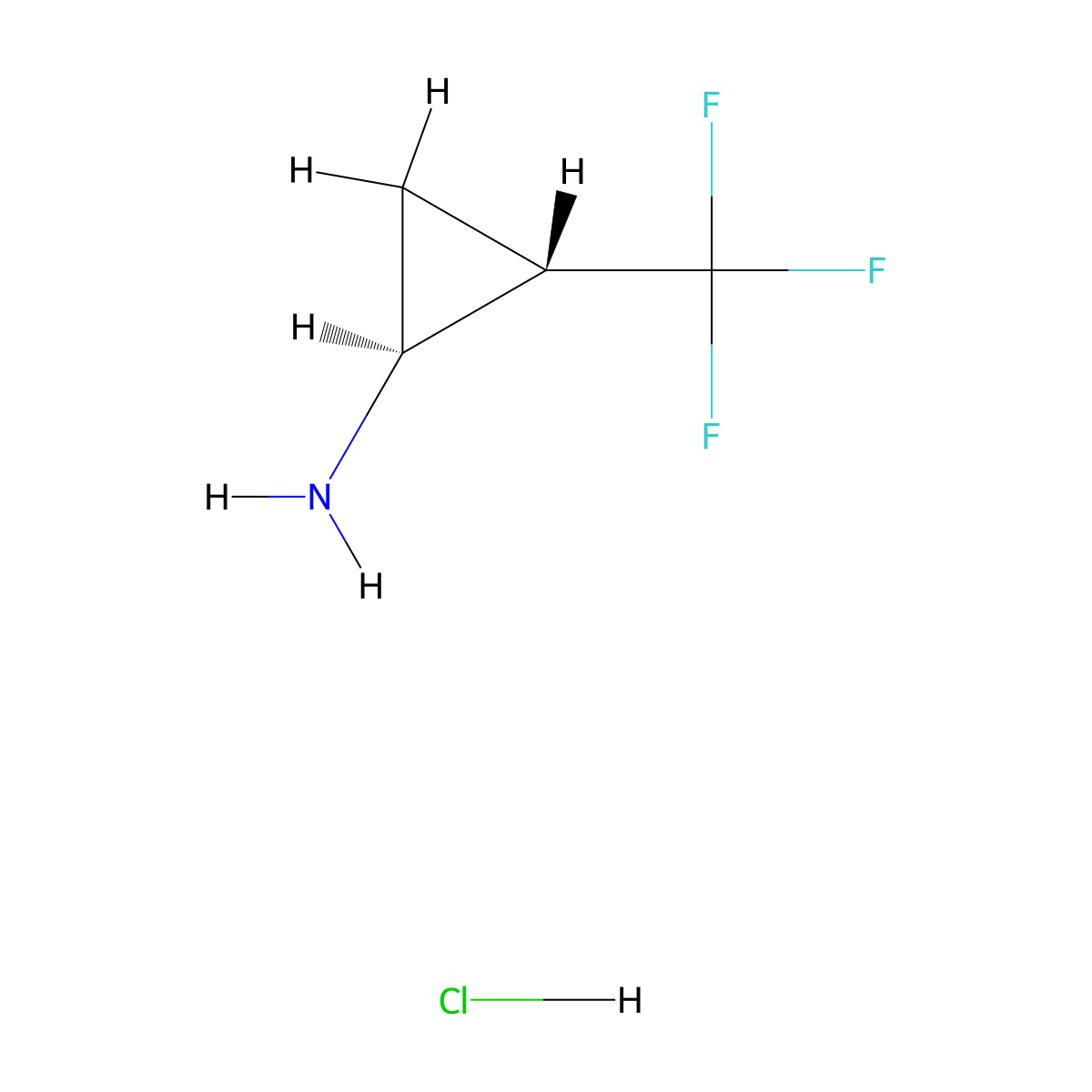 (1S,2S)-2-(trifluoromethyl)cyclopropan-1-amine hydrochloride molecular structure, CAS 2388476-03-5