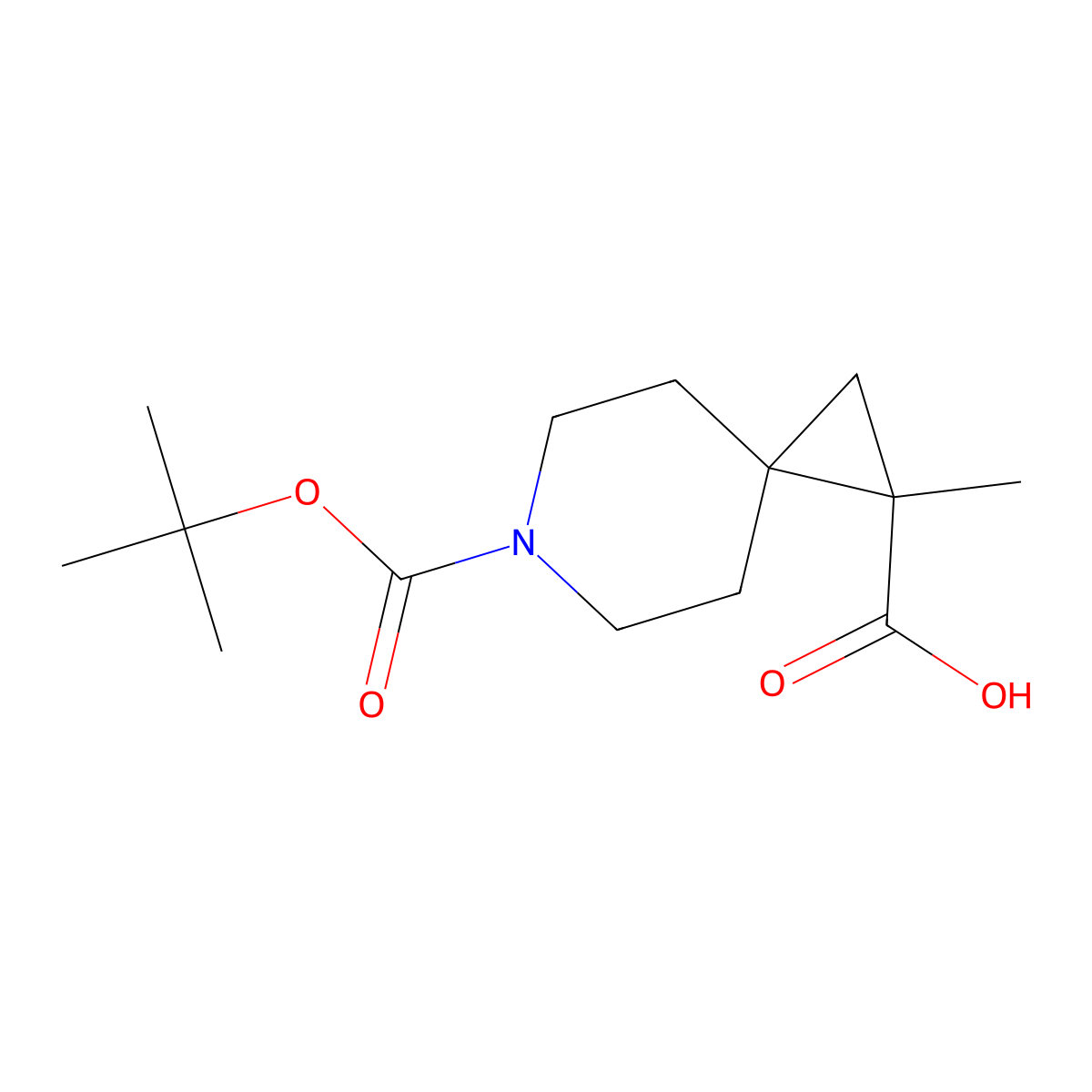 6-(Tert-butoxycarbonyl)-1-methyl-6-azaspiro[2.5]octane-1-carboxylic acid molecular structure, CAS 2388515-40-8