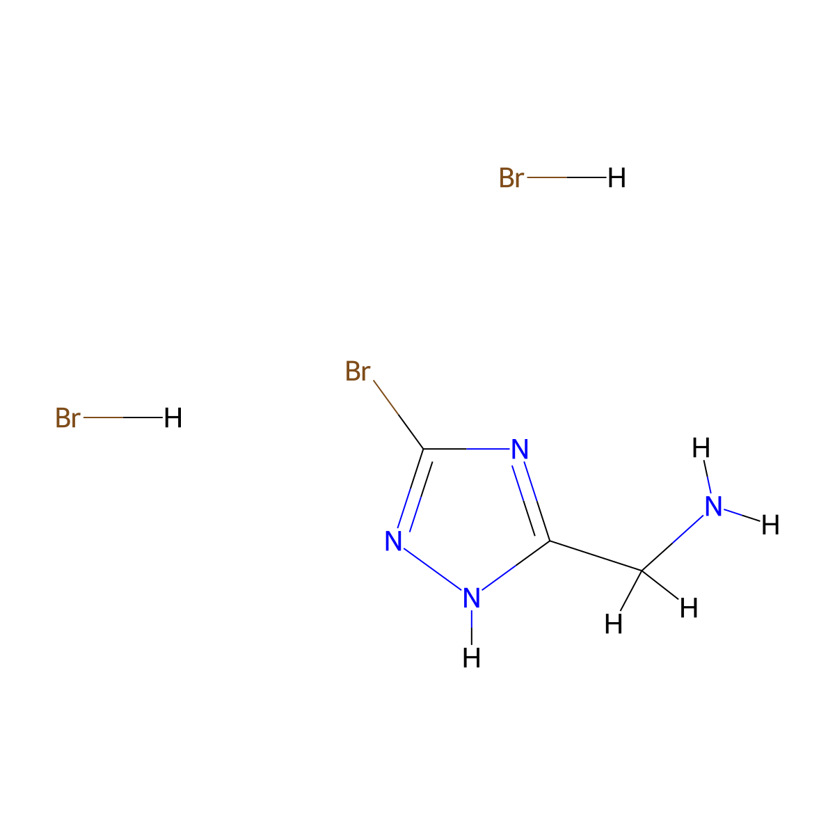 (5-Bromo-1H-1,2,4-triazol-3-YL)methanamine dihydrobromide molecular structure, CAS 2388515-41-9