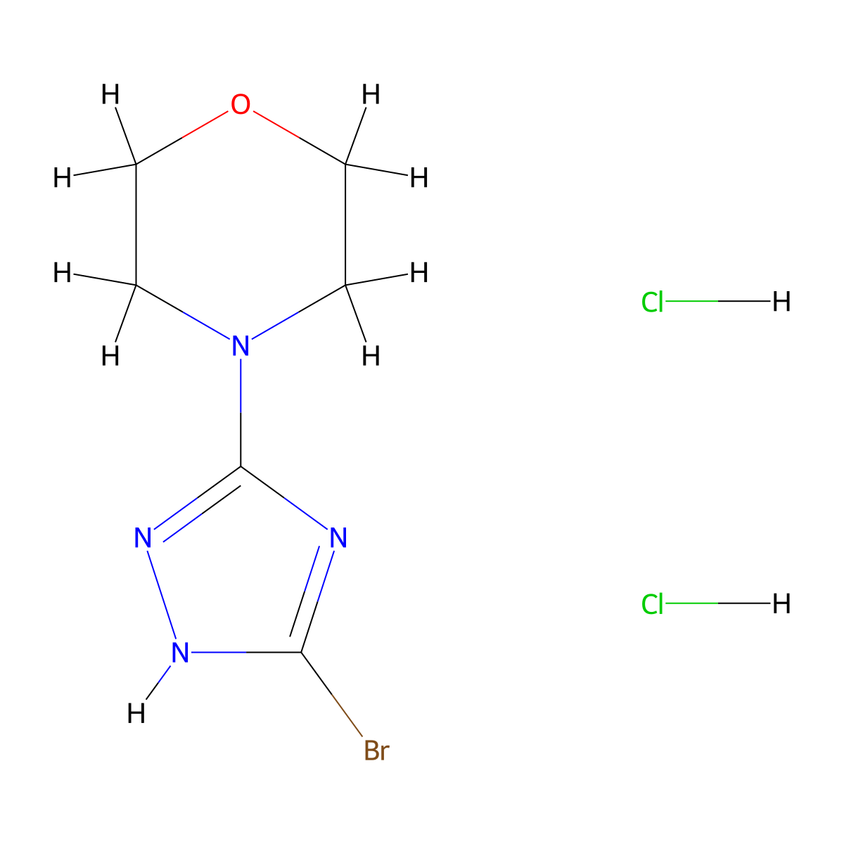 4-(3-Bromo-1H-1,2,4-triazol-5-YL)morpholine dihydrochloride molecular structure, CAS 2388515-43-1
