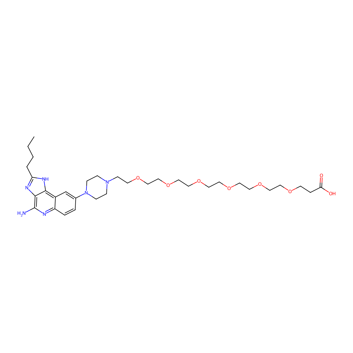 TLR7/8 agonist 4 hydroxy-PEG6-acid molecular structure, CAS 2388520-23-6