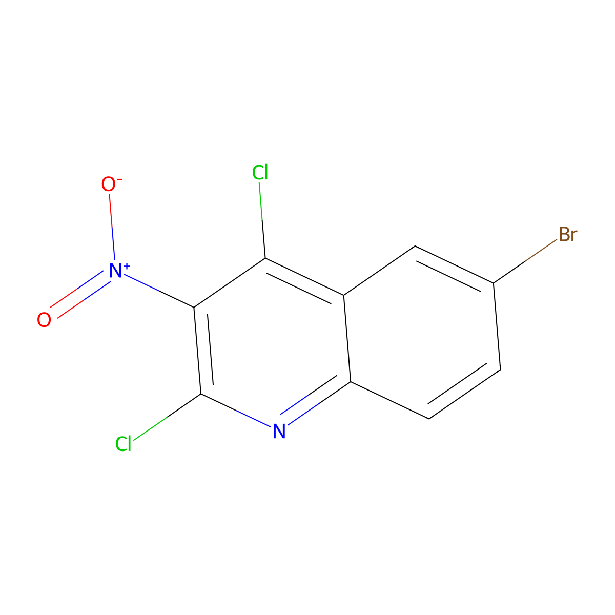 6-Bromo-2,4-dichloro-3-nitroquinoline molecular structure, CAS 2388520-27-0