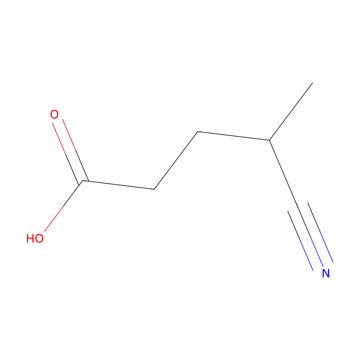 4-Cyano-4-methylbutanoic acid molecular structure, CAS 23886-52-4
