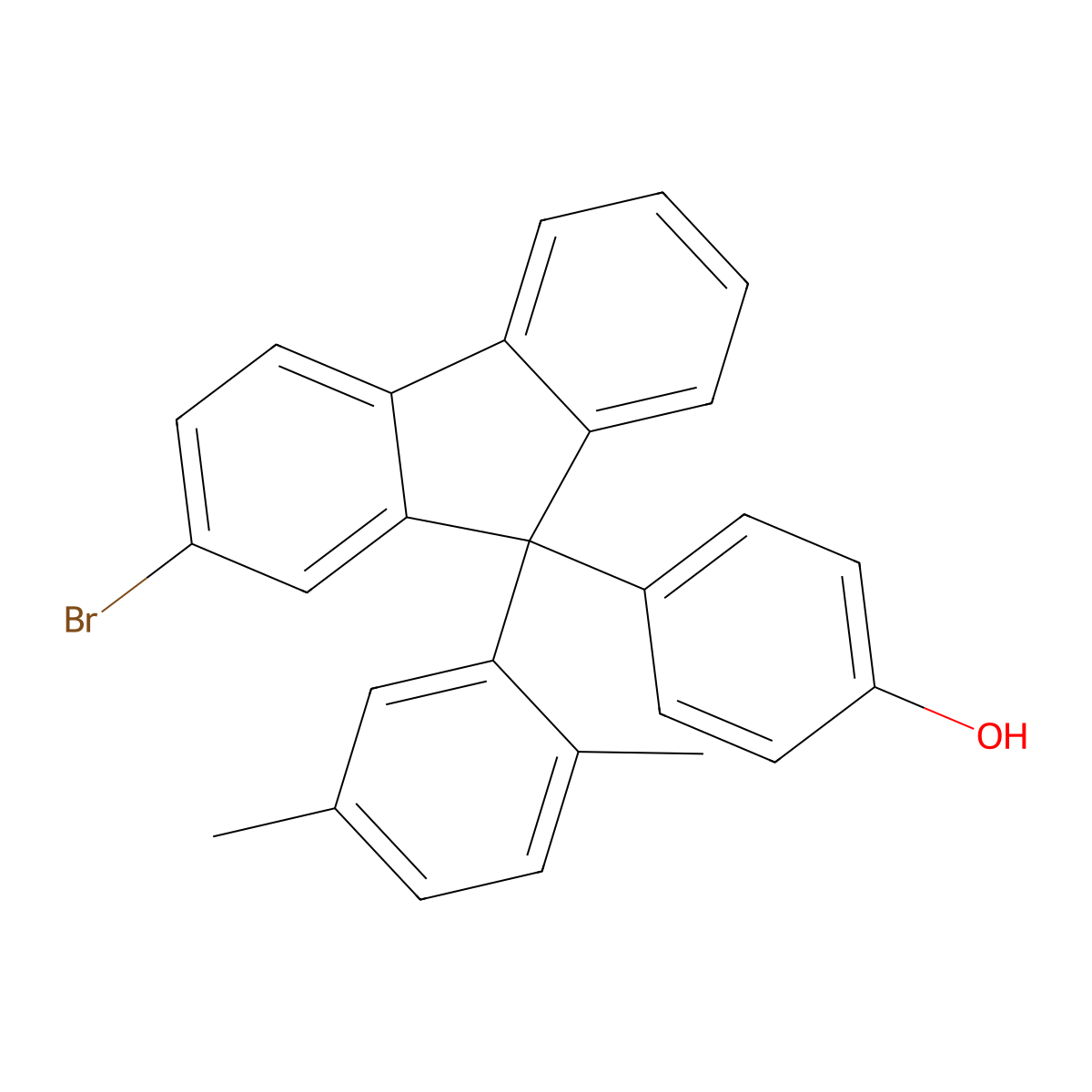 4-(2-Bromo-9-(2,5-dimethylphenyl)-9H-fluoren-9-yl)phenol molecular structure, CAS 2388980-71-8