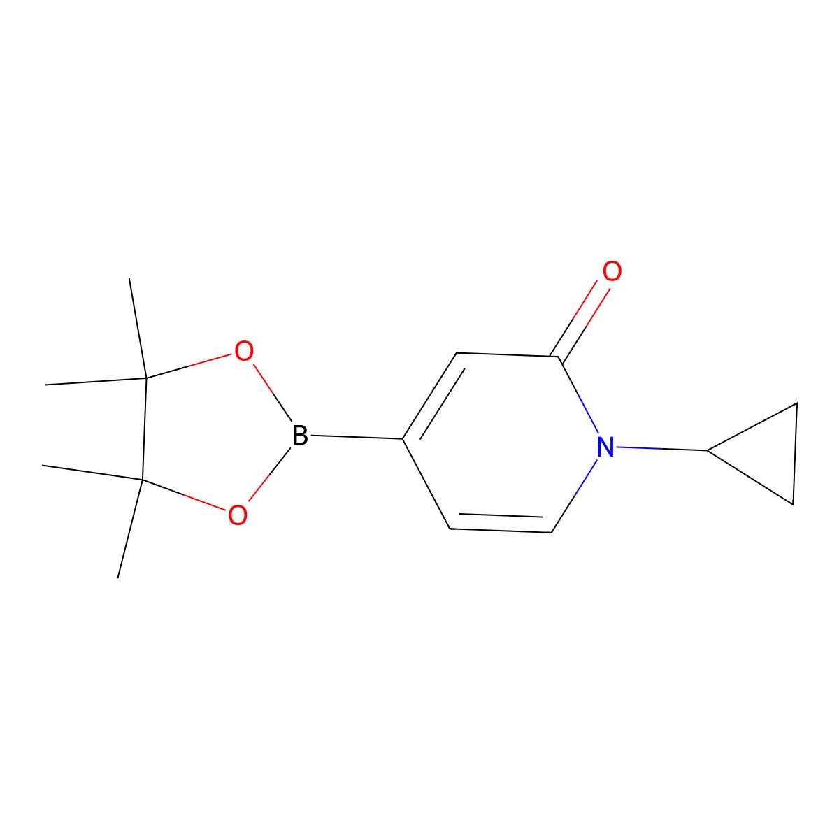 1-Cyclopropyl-4-(4,4,5,5-tetramethyl-1,3,2-dioxaborolan-2-YL)pyridin-2(1H)-one molecular structure, CAS 2388985-08-6