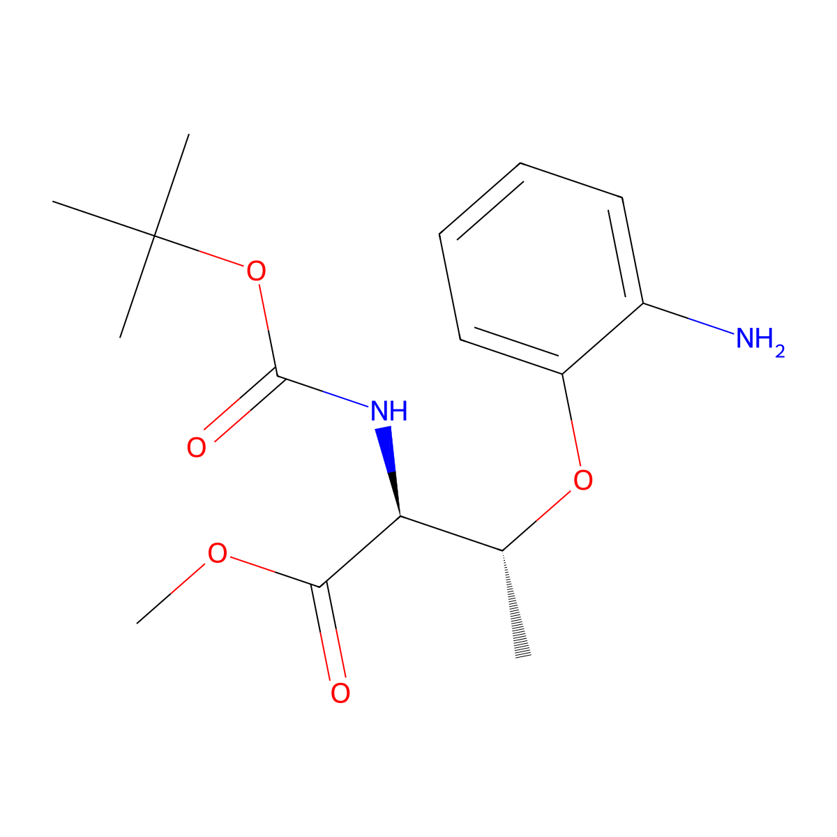 Methyl (2S,3R)-2-(Boc-amino)-3-(2-aminophenoxy)butanoate molecular structure, CAS 2388985-26-8