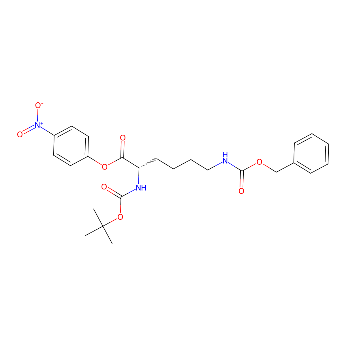 N2-((1,1-Dimethylethoxy)carbonyl)-N6-((phenylmethoxy)carbonyl)-L-lysine 4-nitrophenyl ester molecular structure, CAS 2389-46-0
