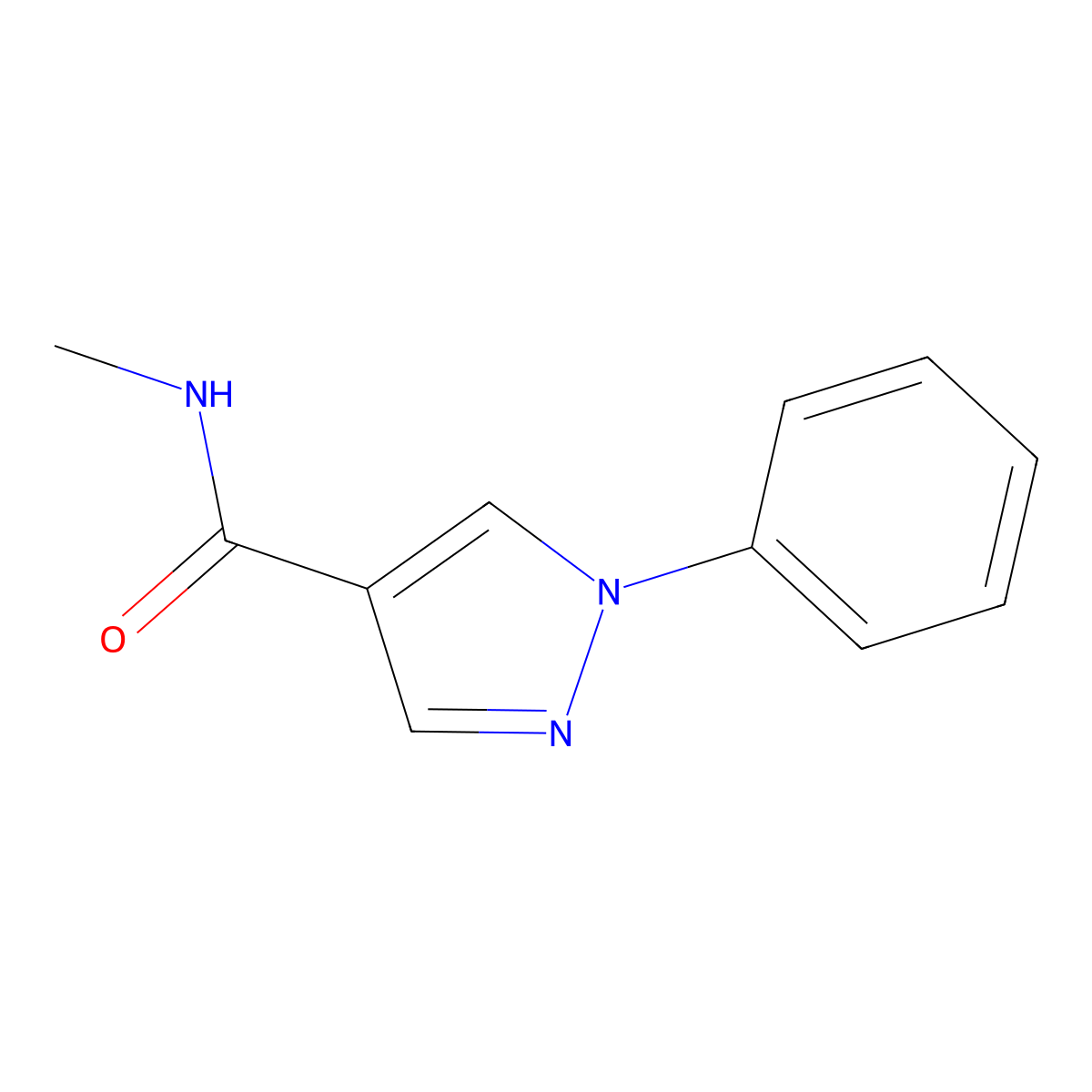 N-Methyl-1-phenyl-1H-pyrazole-4-carboxamide molecular structure, CAS 23890-12-2