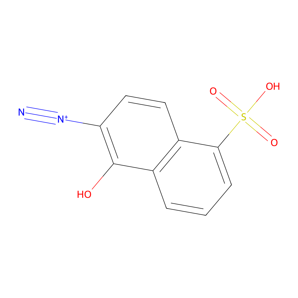 2-Naphthalenediazonium, 1-hydroxy-5-sulfo- molecular structure, CAS 23890-27-9
