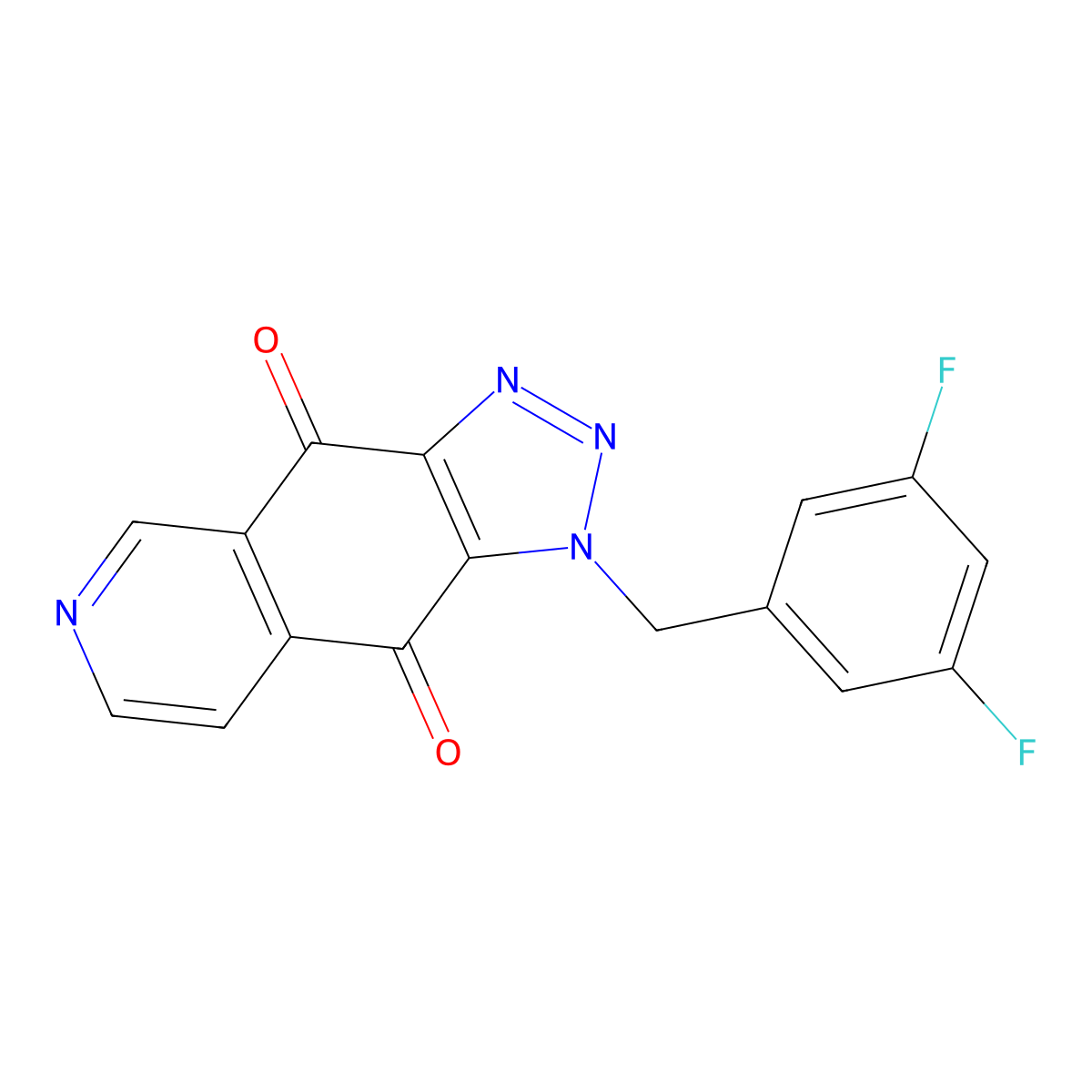 1-(3,5-Difluorobenzyl)-1H-[1,2,3]triazolo[4,5-g]isoquinoline-4,9-dione molecular structure, CAS 2389017-81-4