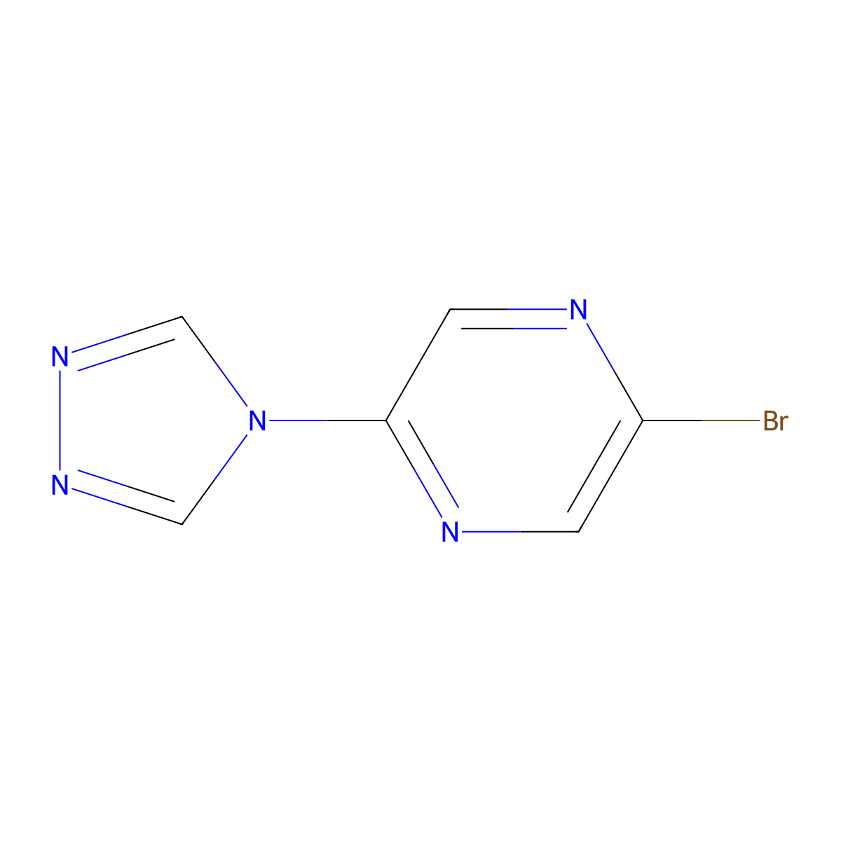 2-Bromo-5-(4H-1,2,4-triazol-4-yl)pyrazine molecular structure, CAS 2389017-86-9