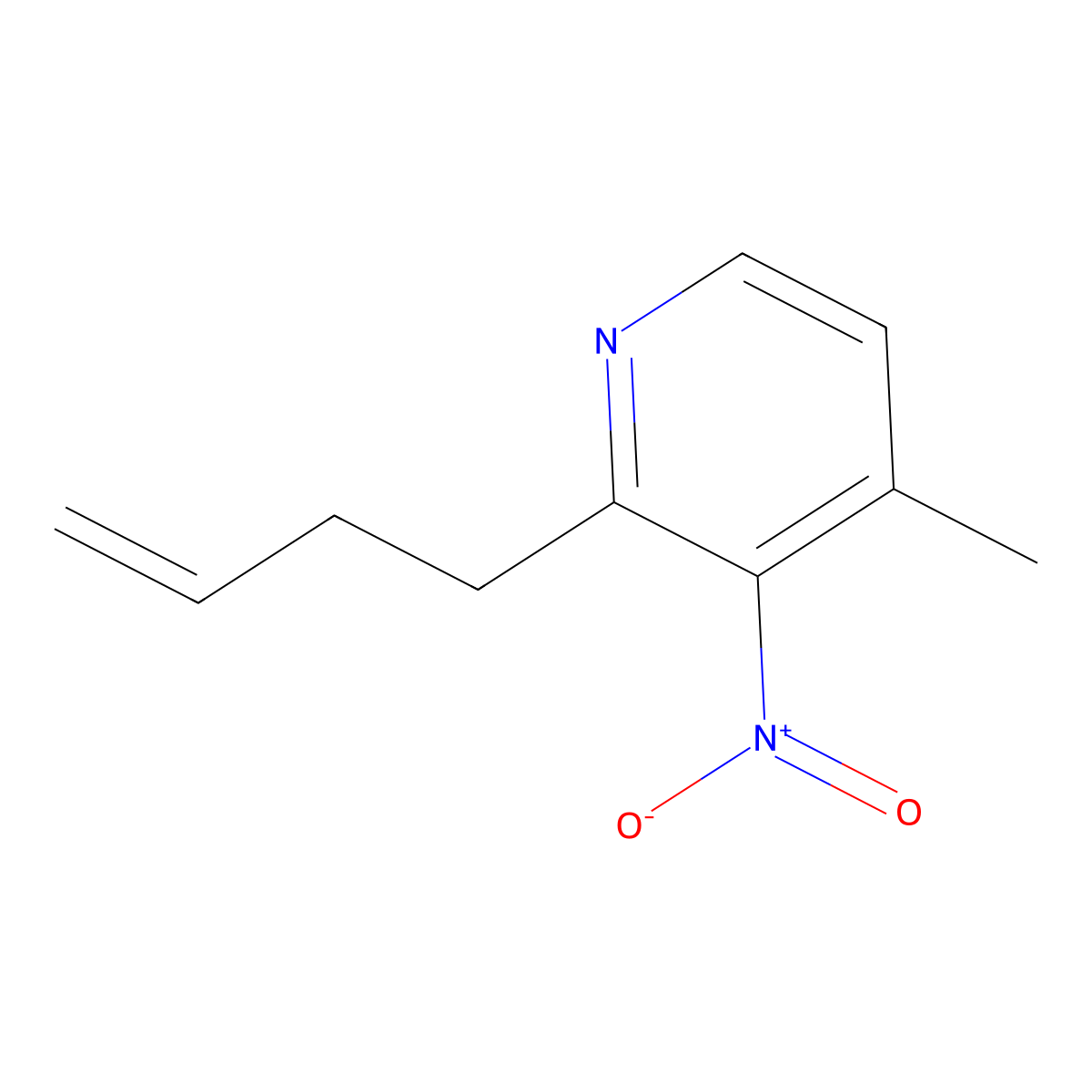 2-(3-Buten-1-yl)-4-methyl-3-nitropyridine molecular structure, CAS 2389017-88-1