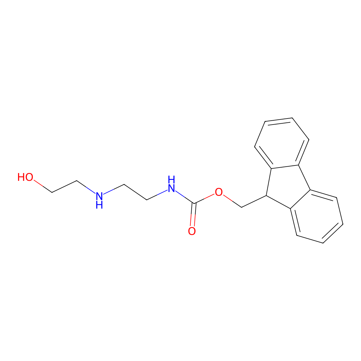 (9H-Fluoren-9-yl)methyl (2-((2-hydroxyethyl)amino)ethyl)carbamate molecular structure, CAS 2389064-36-0