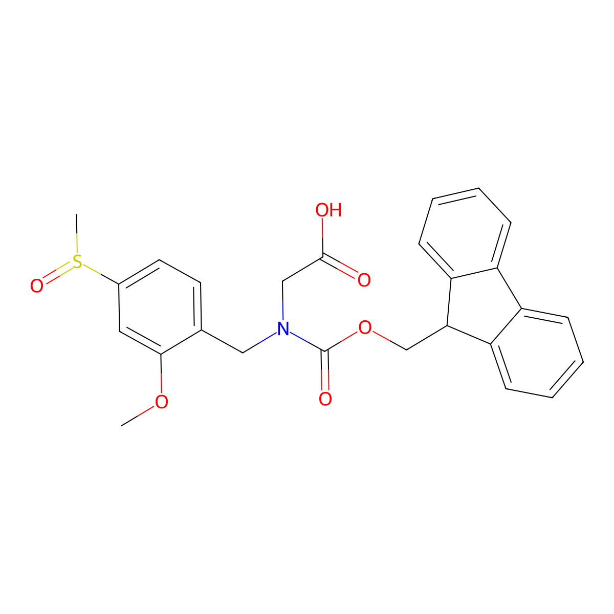 Fmoc-N(Mmsb)-Gly-OH molecular structure, CAS 2389064-40-6