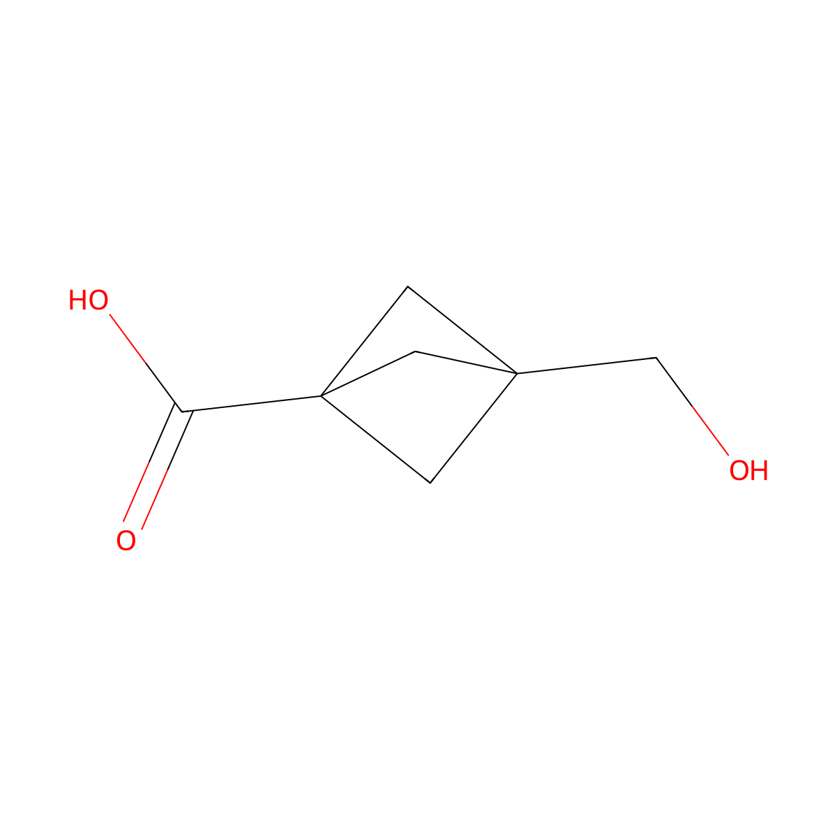 3-(Hydroxymethyl)bicyclo[1.1.1]pentane-1-carboxylic acid molecular structure, CAS 2389064-42-8
