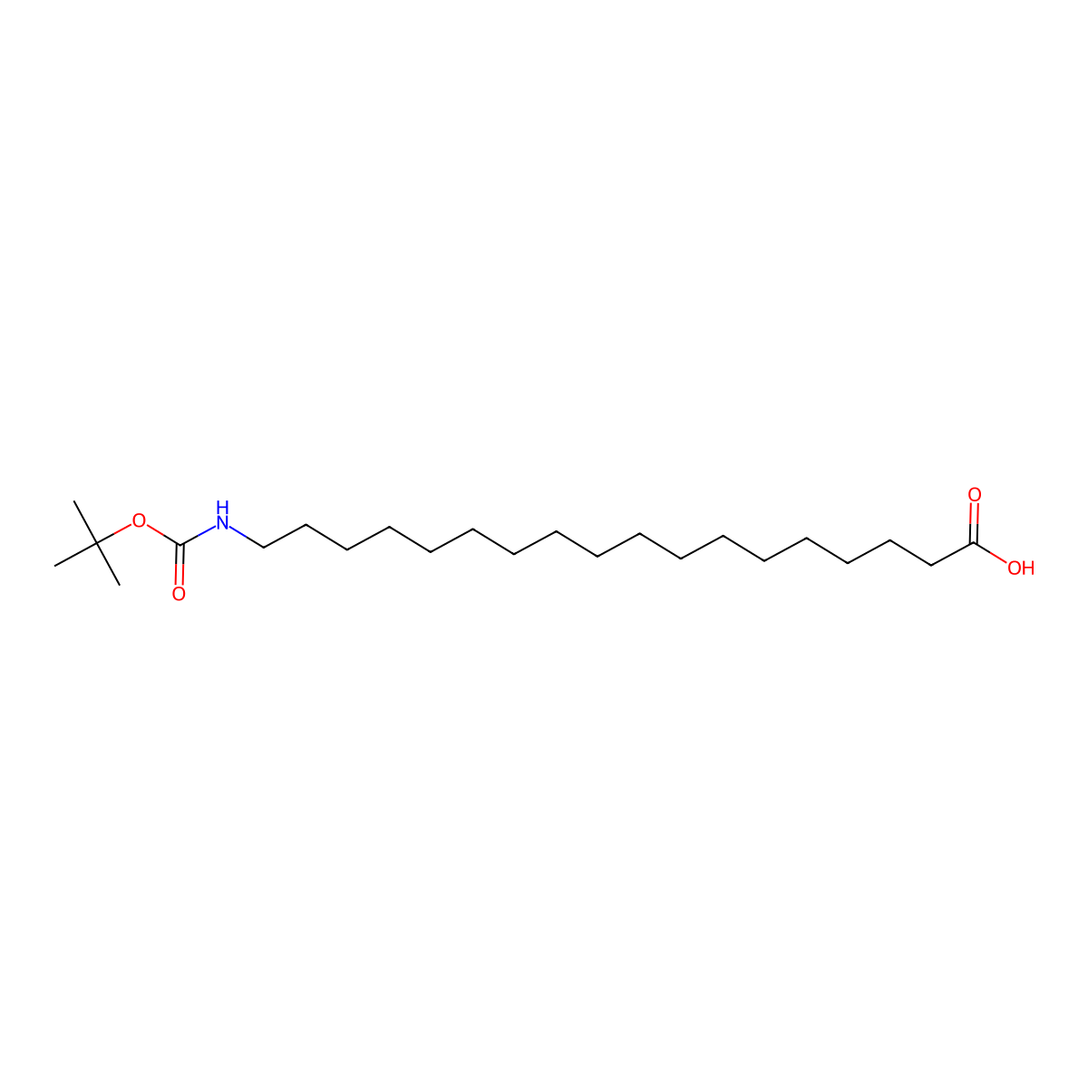 18-((Tert-butoxycarbonyl)amino)octadecanoic acid molecular structure, CAS 2389064-45-1
