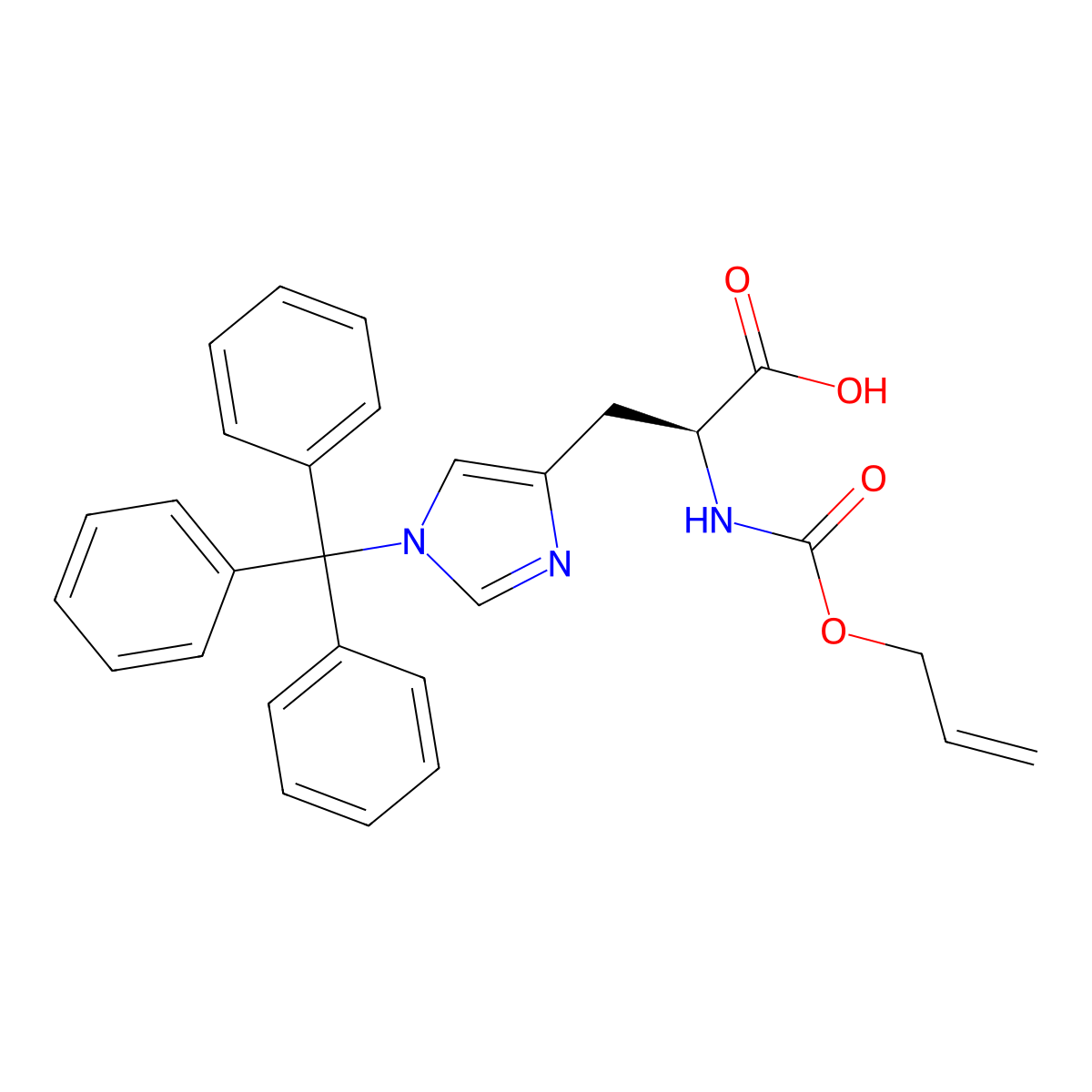 Aloc-His(Trt)-OH molecular structure, CAS 2389078-11-7