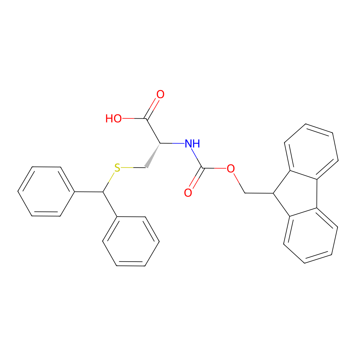 Fmoc-D-Cys(Dpm)-OH molecular structure, CAS 2389078-16-2