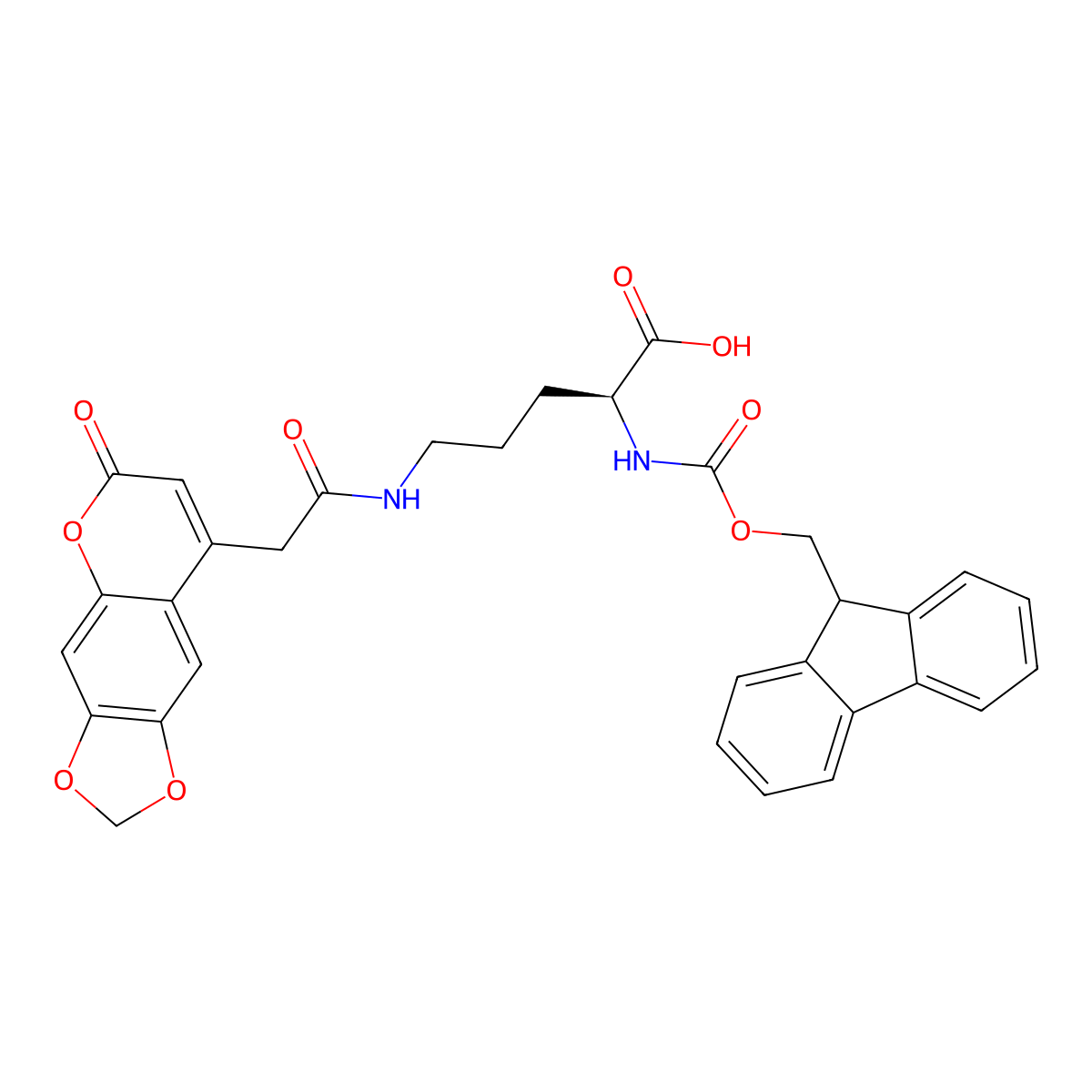 Fmoc-L-Orn(CDOCA)-OH molecular structure, CAS 2389078-25-3